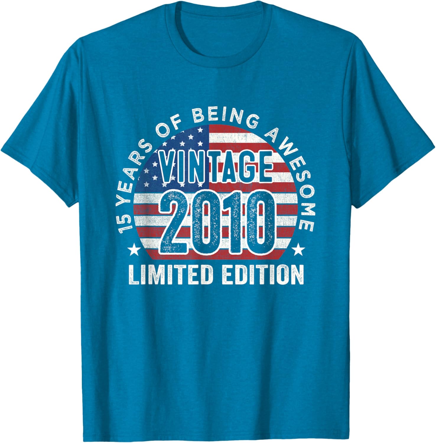 Vintage 2010 USA Flag T-Shirt for 15th Birthday Gifts for Men - 16