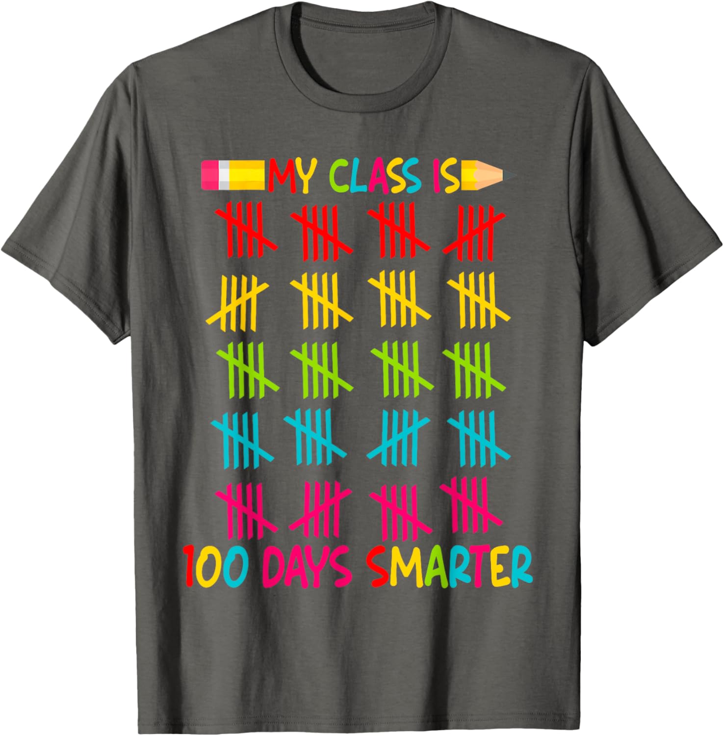100 Days Smarter Teacher T-Shirt for 100th Day of School Celebrations - 2