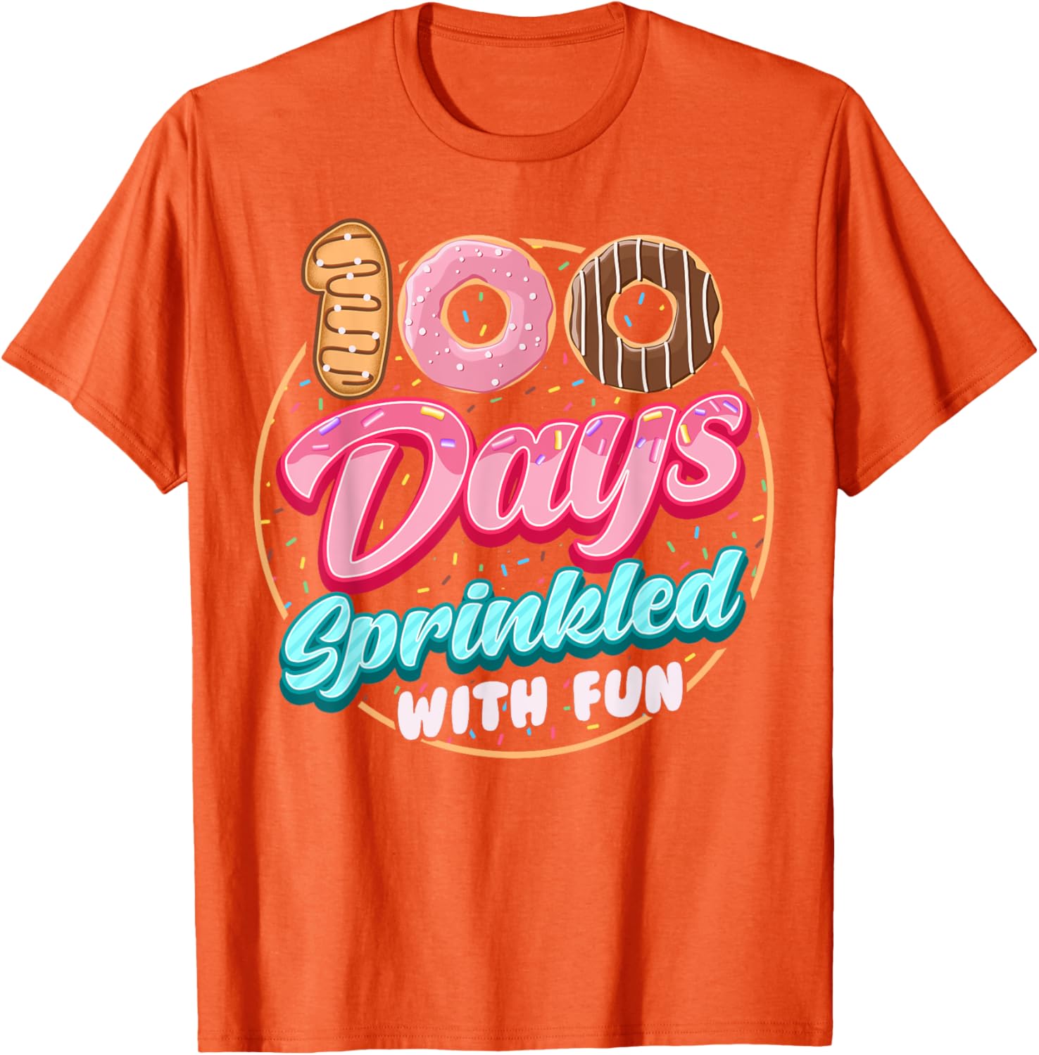 100 Days of Fun Donuts Girls T-Shirt for 100th Day of School Celebration - 20