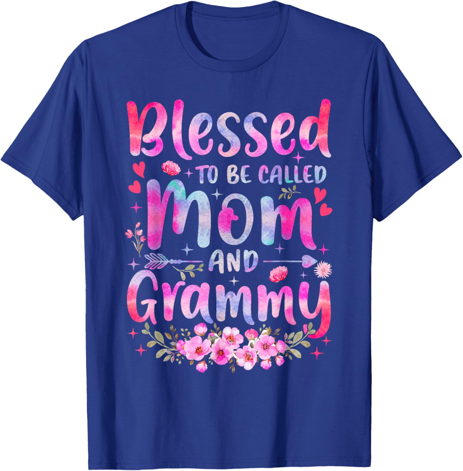 Blessed to Be Called Mom and Grammy Flowers T-Shirt for Mother's Day - 1