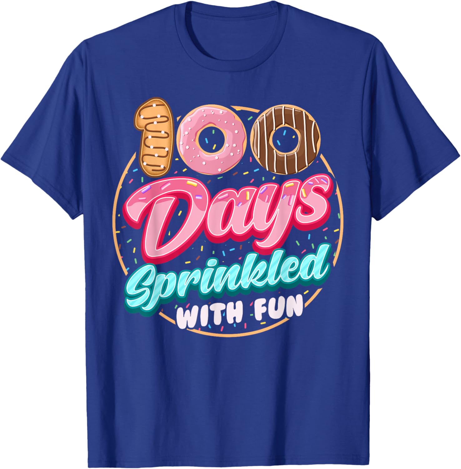 100 Days of Fun Donuts Girls T-Shirt for 100th Day of School Celebration - 6