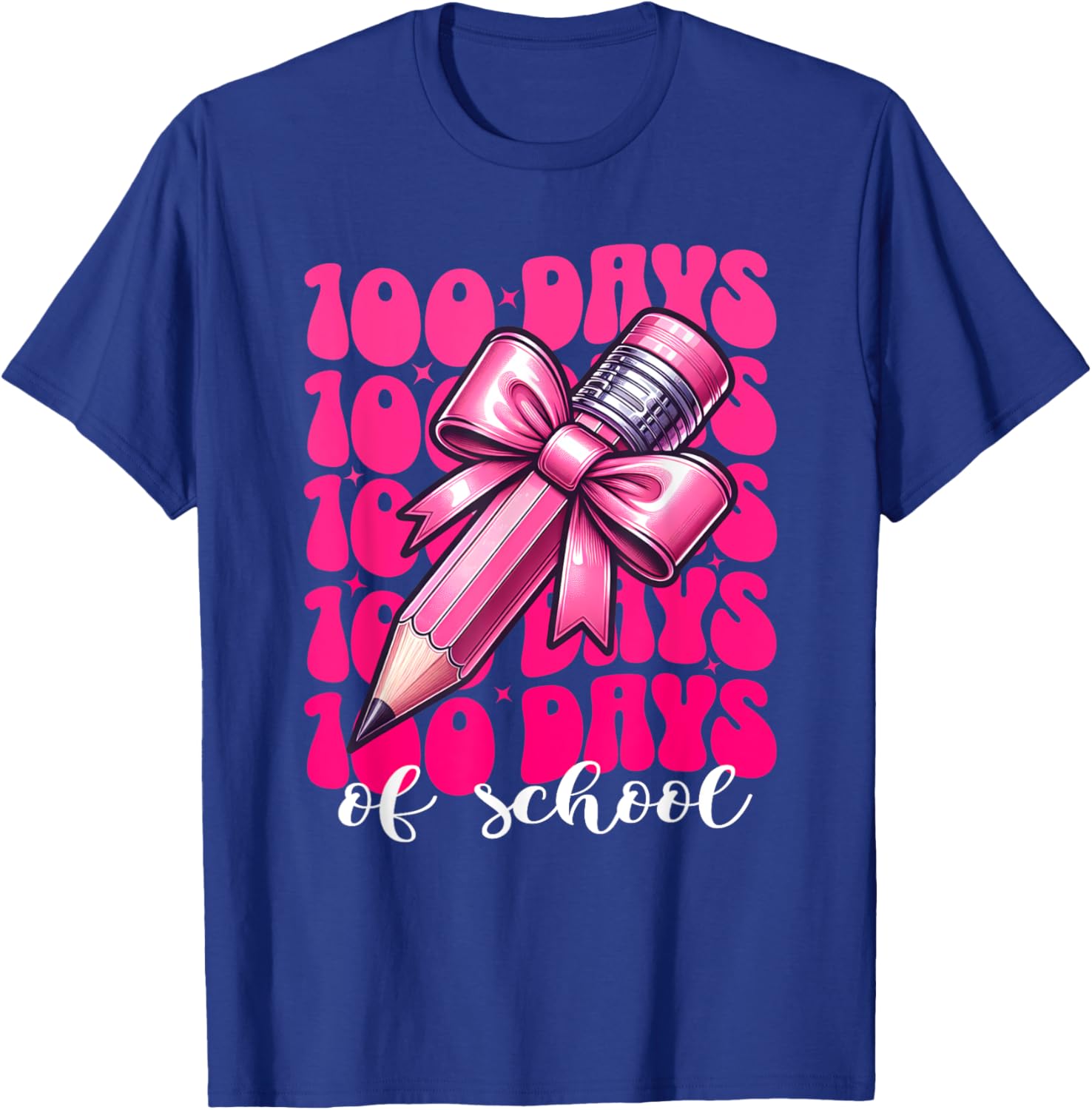 100th Day of School Girls Coquette Bow T-Shirt for Fun Celebration - 10