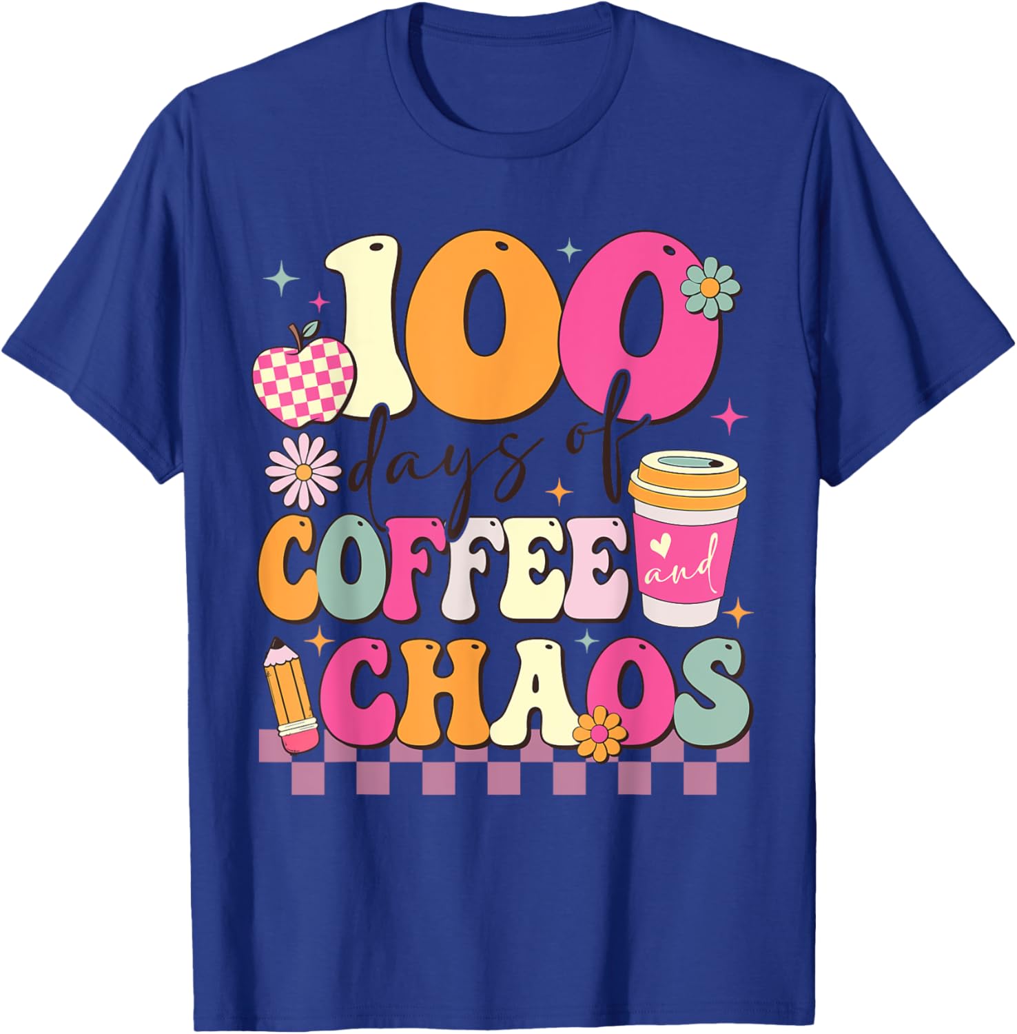 100 Days of Coffee and Chaos 100th Day School T-Shirt for Kids - 18