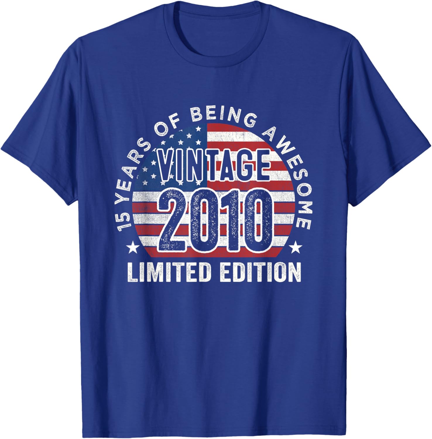 Vintage 2010 USA Flag T-Shirt for 15th Birthday Gifts for Men - 10