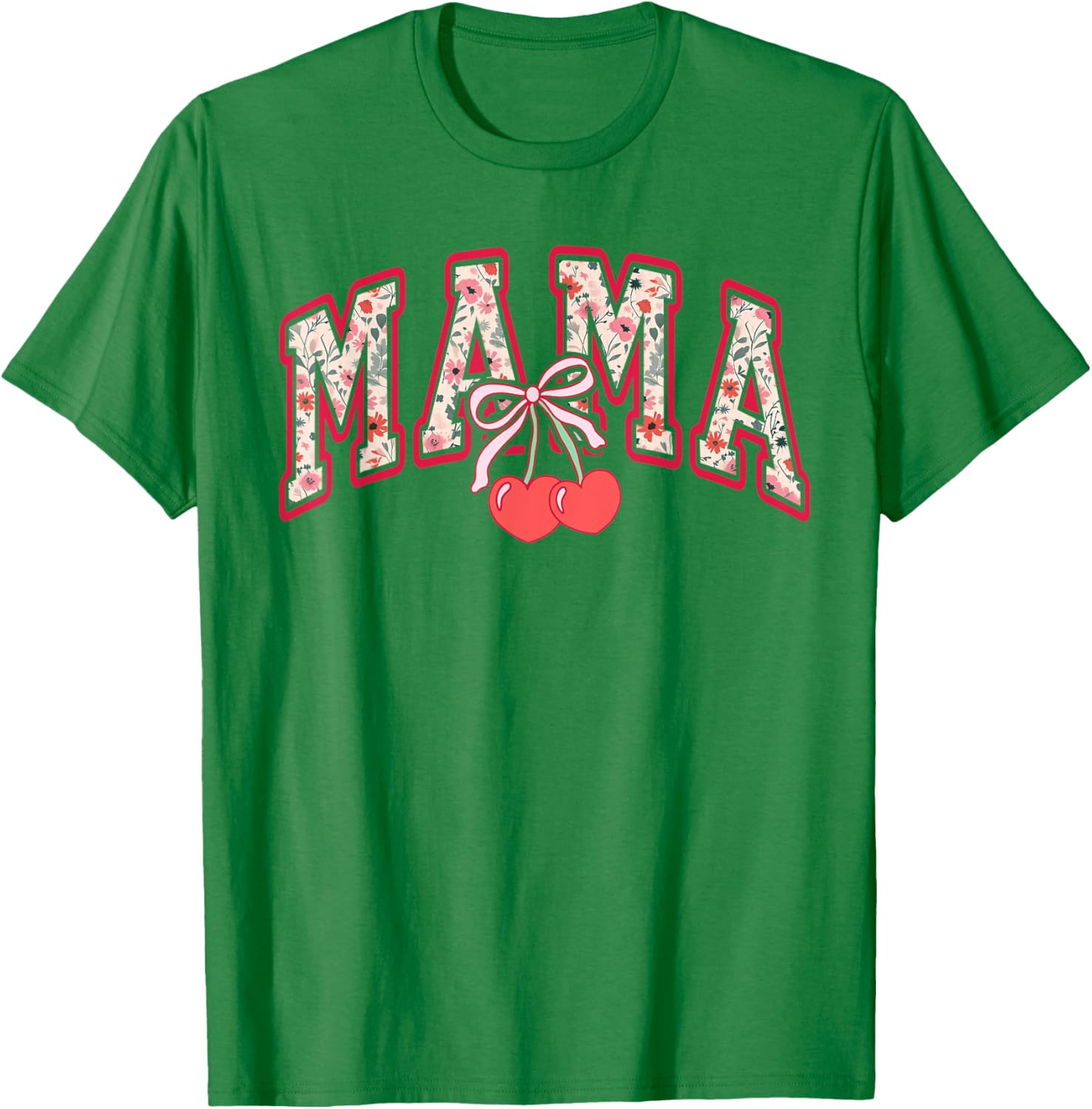 Cute Mama Cherry Bow T-Shirt for Happy Mother's Day Gift for Moms - 19