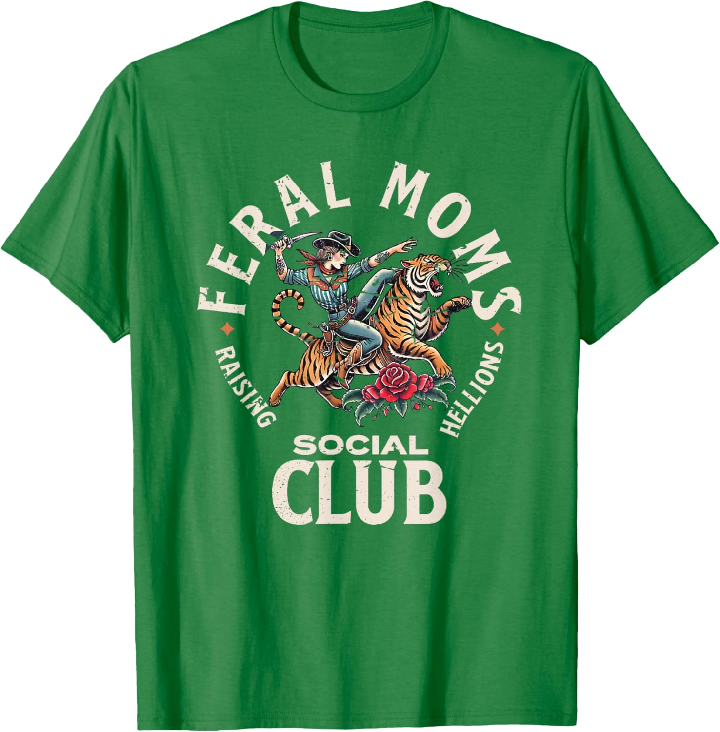 Retro Funny Feral Moms Social Club T-Shirt for Sarcastic Mothers - 12