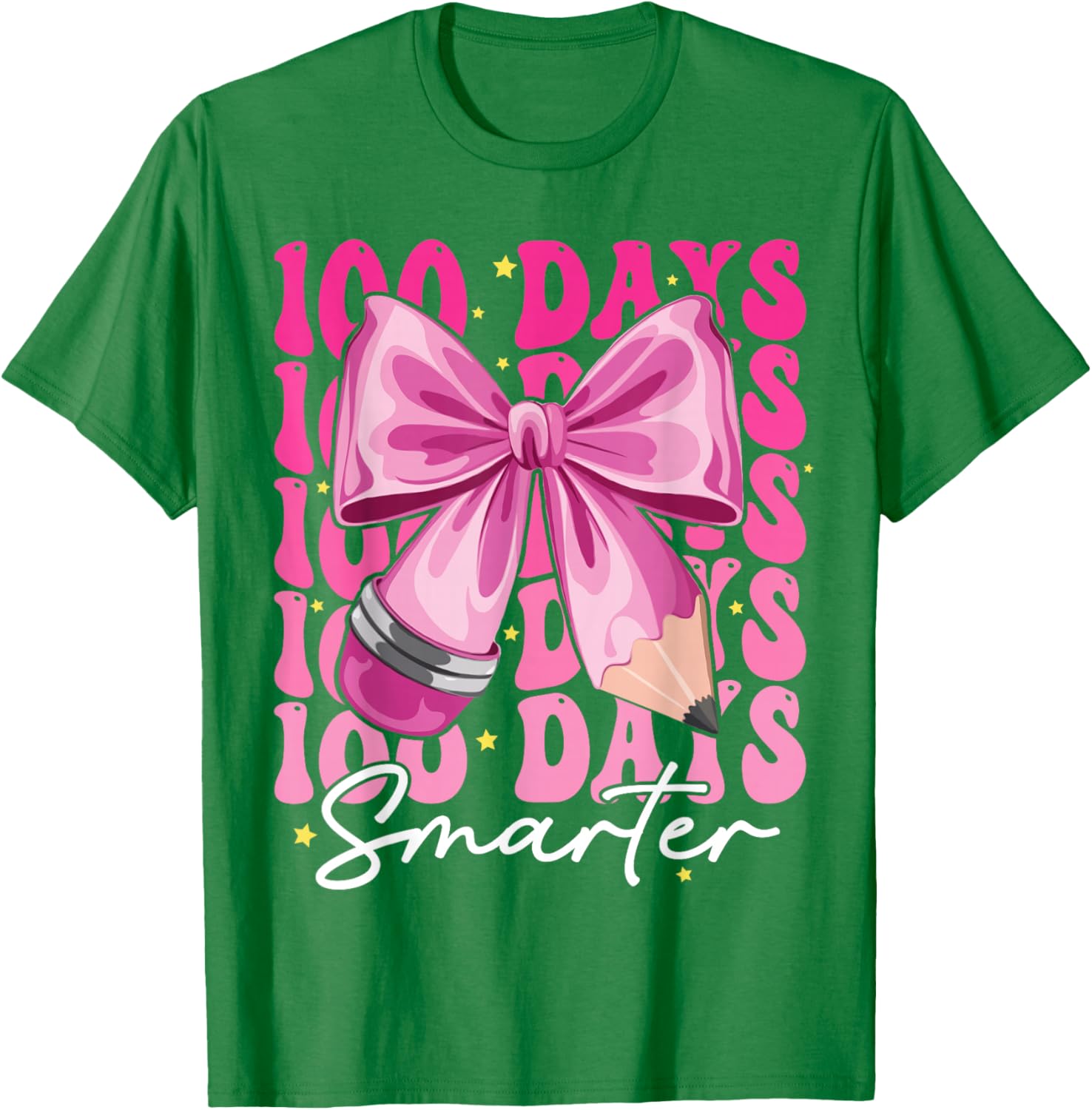 100 Days Smarter Coquette Bow T-Shirt for Girls - Perfect for School Celebrations - 6