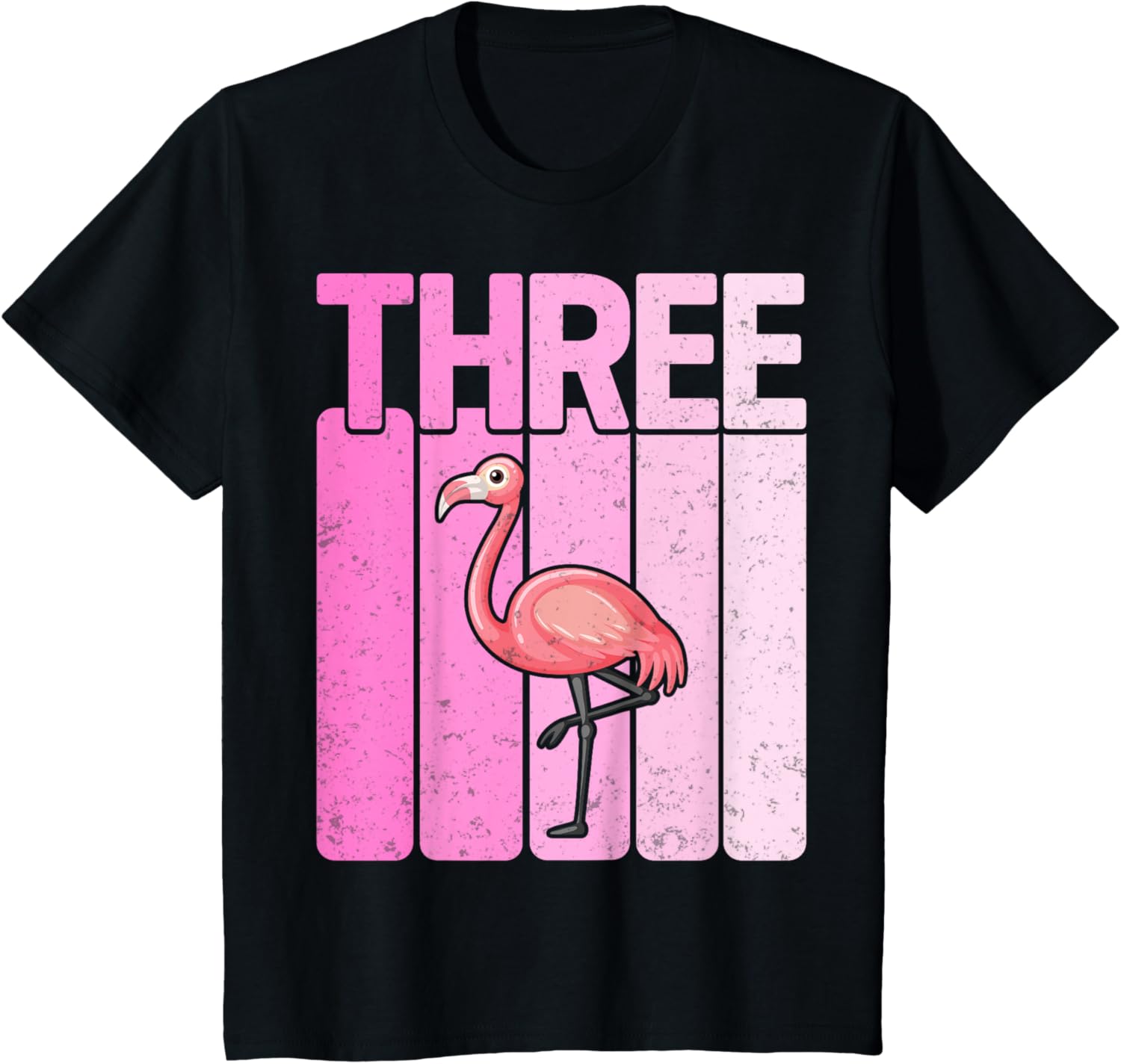 Flamingo Lover 3rd Birthday Party T-Shirt for Kids Age Three - 1