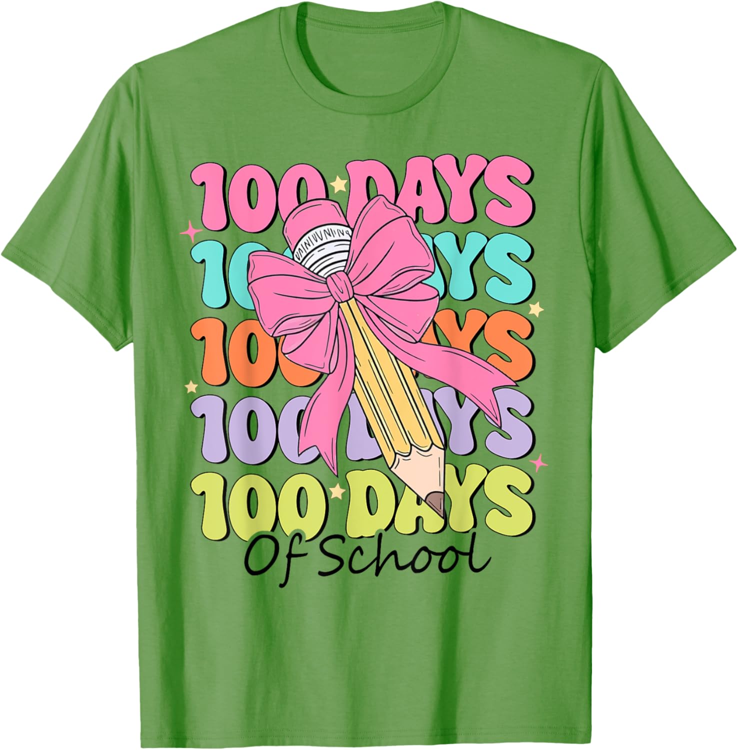 100 Days of School Teacher Coquette Bow T-Shirt for Fun Classroom Celebrations - 17