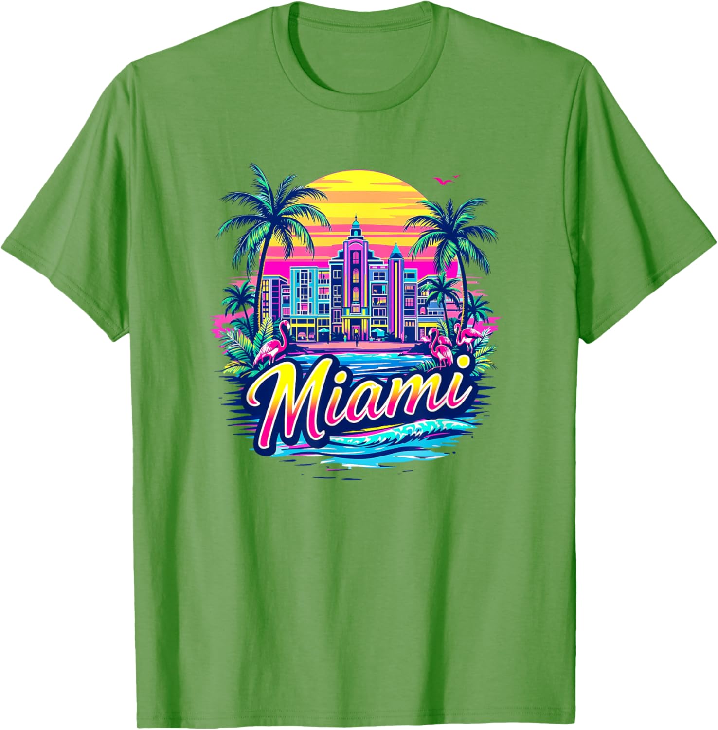 Vintage Miami Florida Cityscape Retro T-Shirt for Stylish Souvenir Lovers - 1