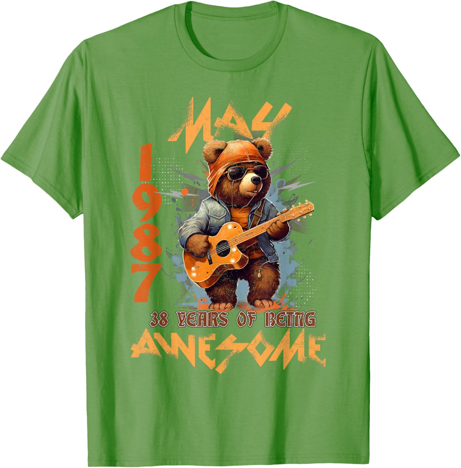 38th Birthday Bear Legends May 1987 T-Shirt for Men - Celebrate 38 Years - 2