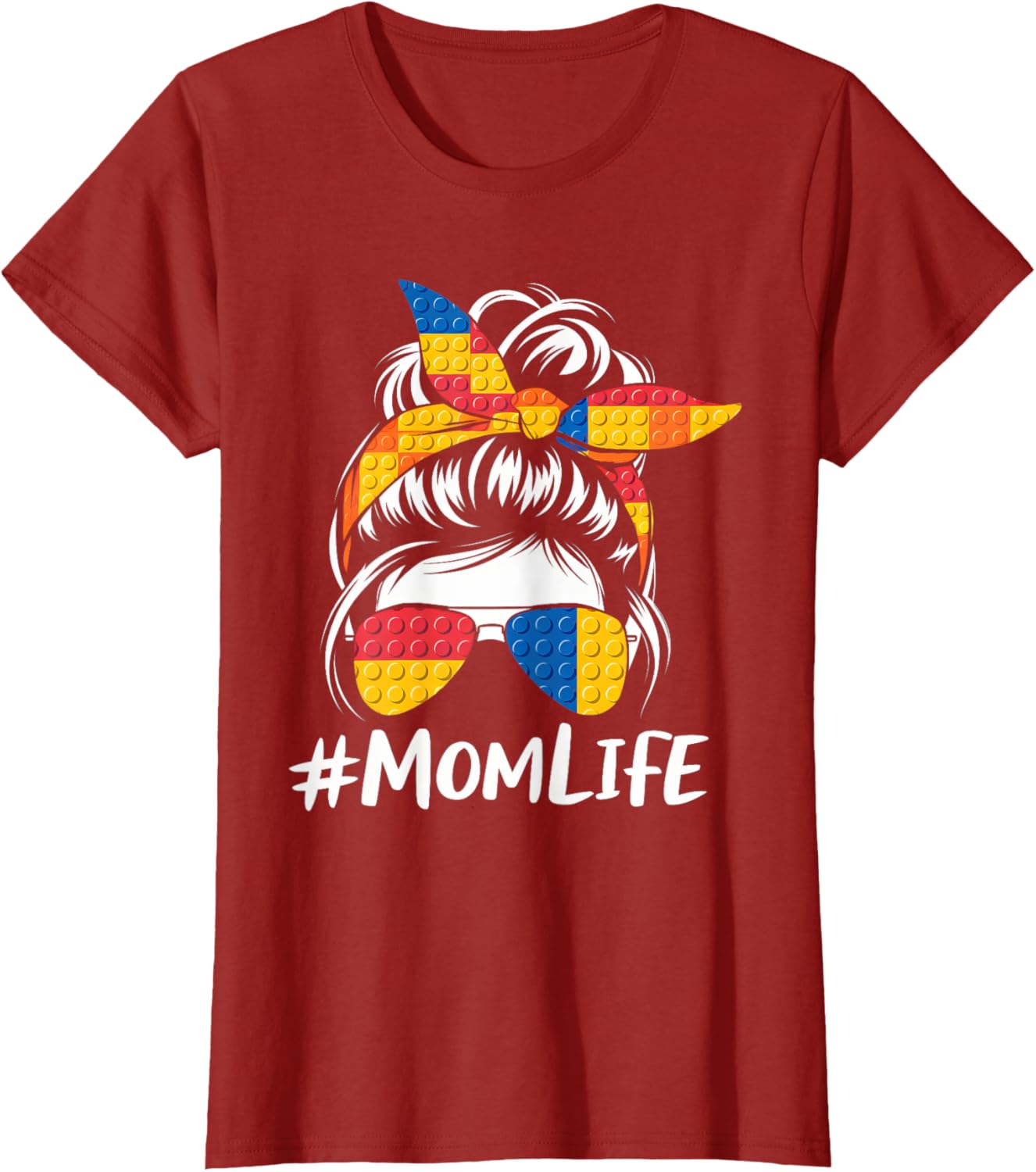 Messy Bun Mom Life T-Shirt for Master Builders - Perfect Mothers Day Gift - 13