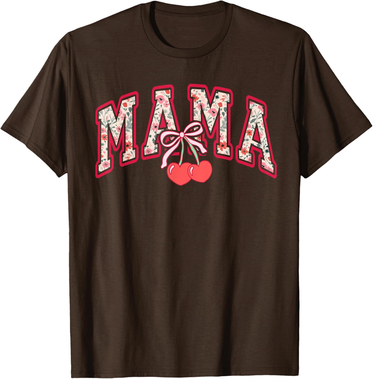 Cute Mama Cherry Bow T-Shirt for Happy Mother's Day Gift for Moms - 8