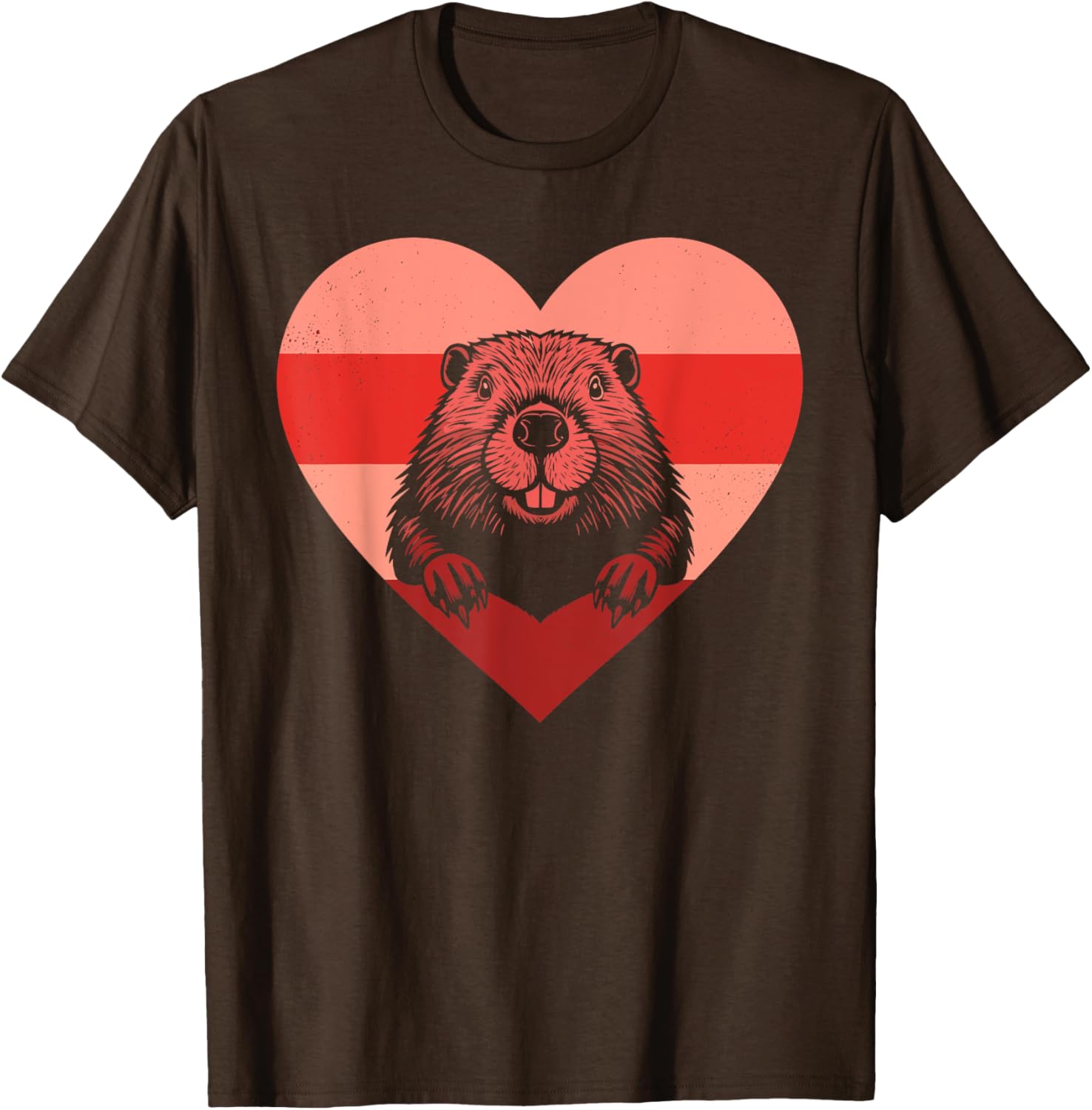 Retro Heart Beaver Vintage Valentine T-Shirt for Everyone - Fun Gift Idea - 2