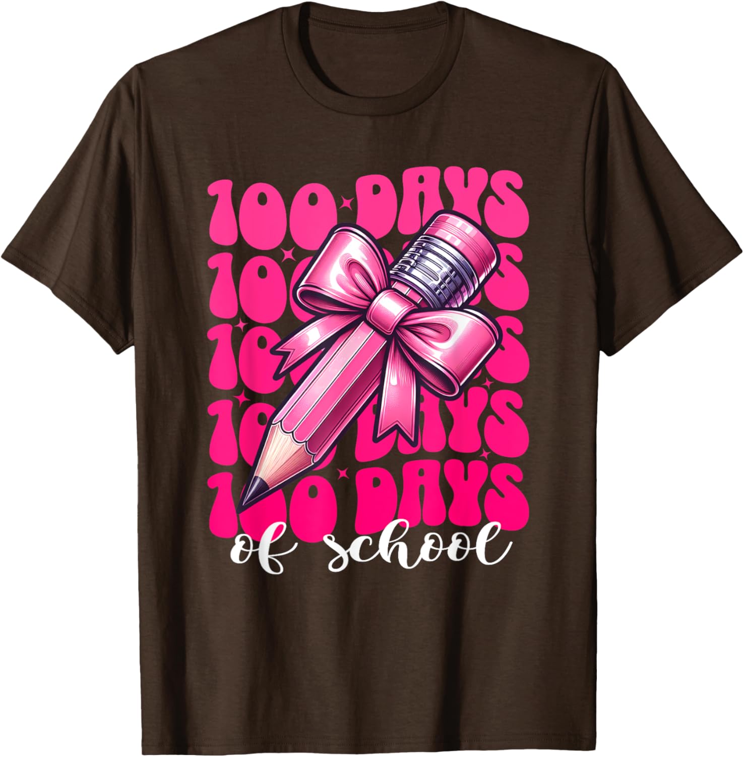 100th Day of School Girls Coquette Bow T-Shirt for Fun Celebration - 6