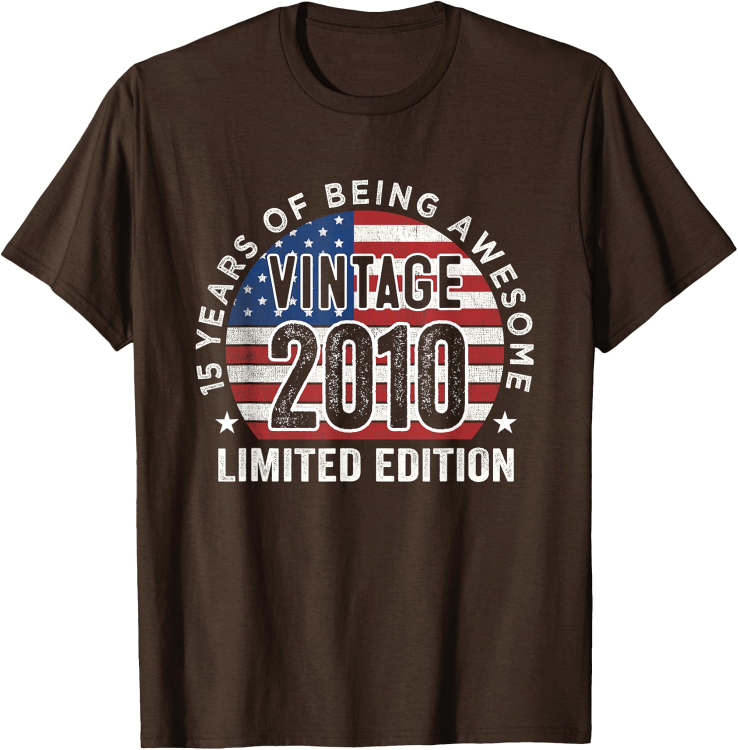 Vintage 2010 USA Flag T-Shirt for 15th Birthday Gifts for Men - 3