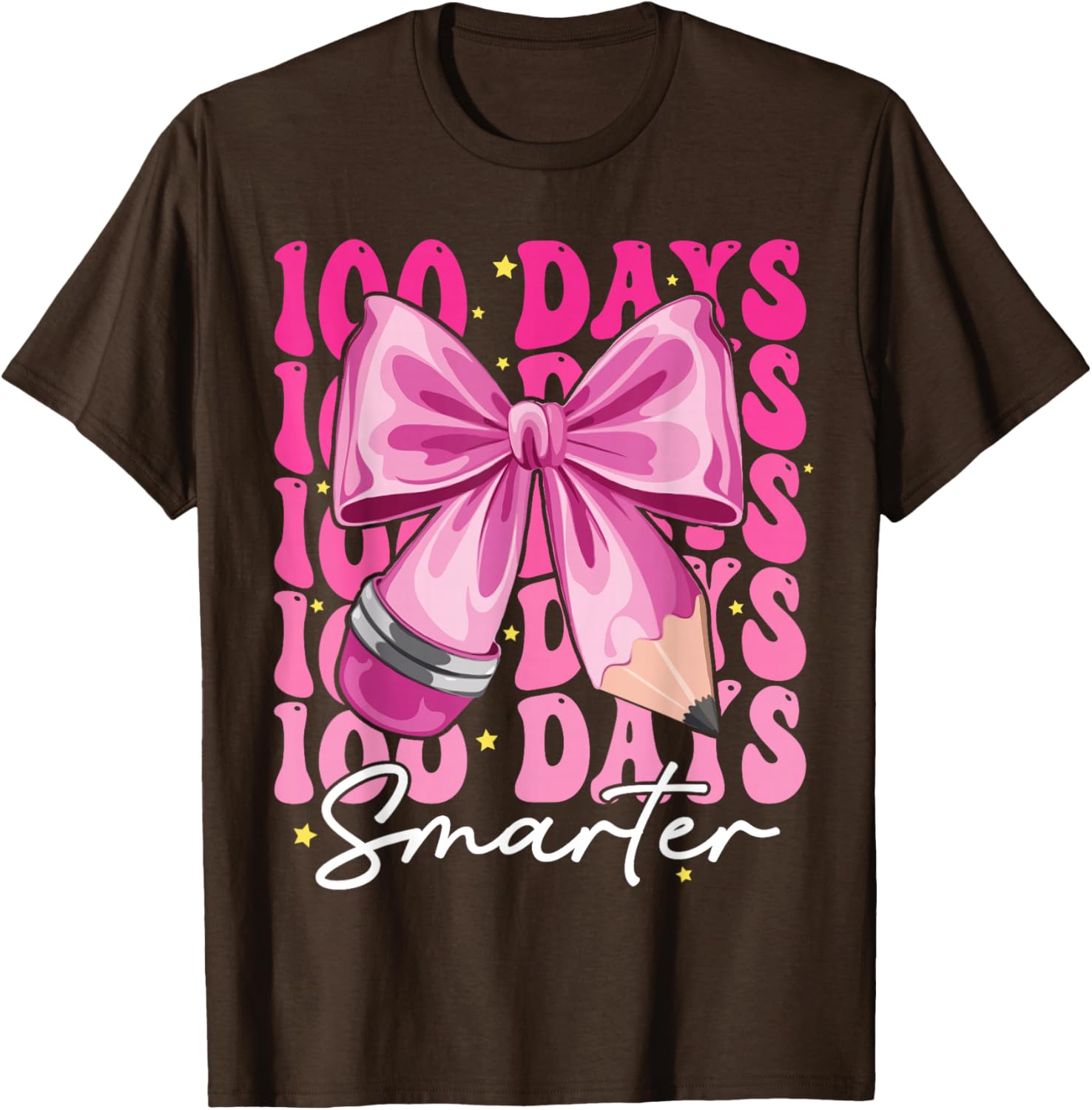 100 Days Smarter Coquette Bow T-Shirt for Girls - Perfect for School Celebrations - 7