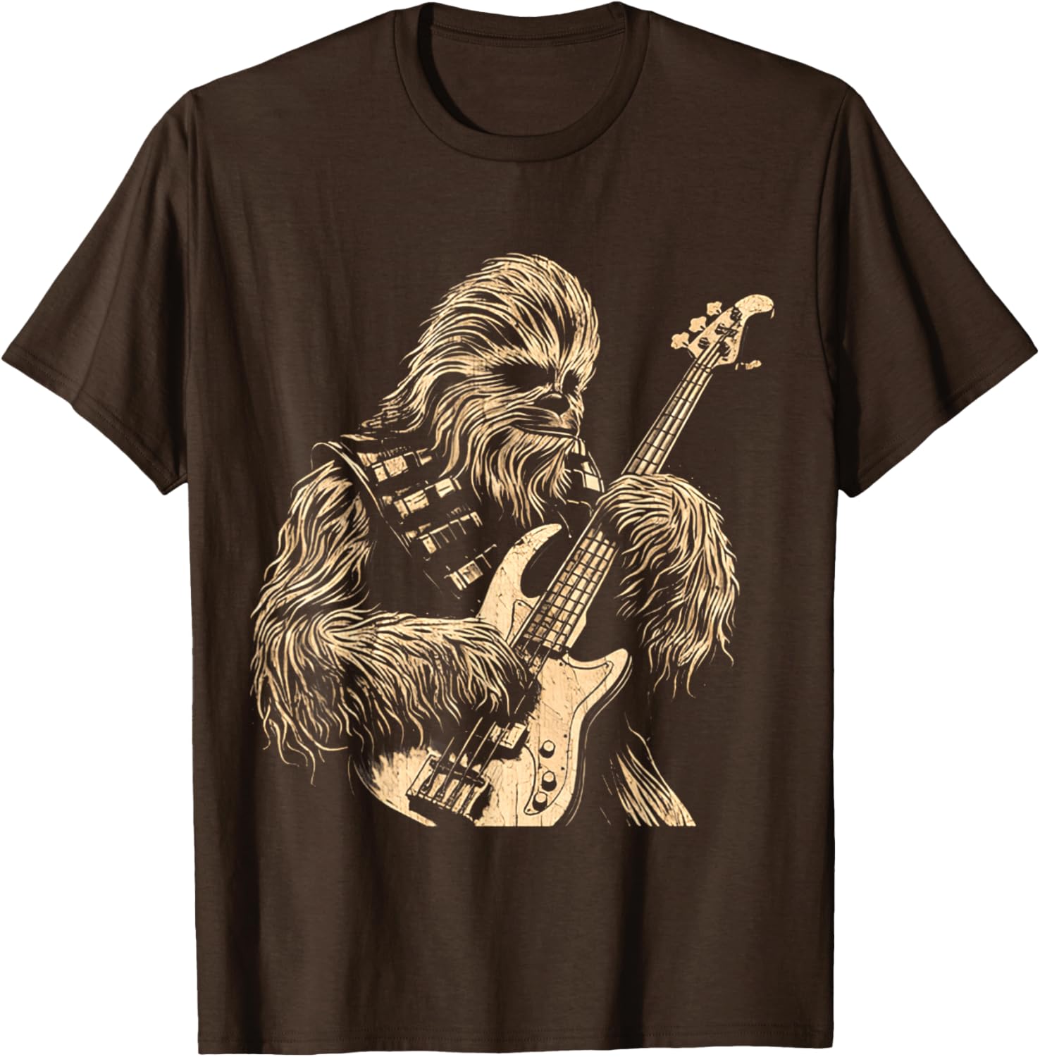 Cute Chewie Playing Bass Guitar Funny Meme T-Shirt for Music Lovers - 1