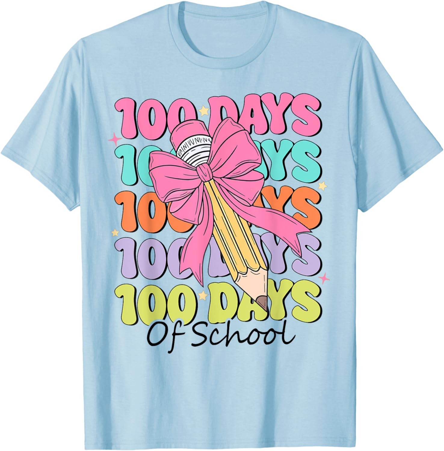 100 Days of School Teacher Coquette Bow T-Shirt for Fun Classroom Celebrations - 18