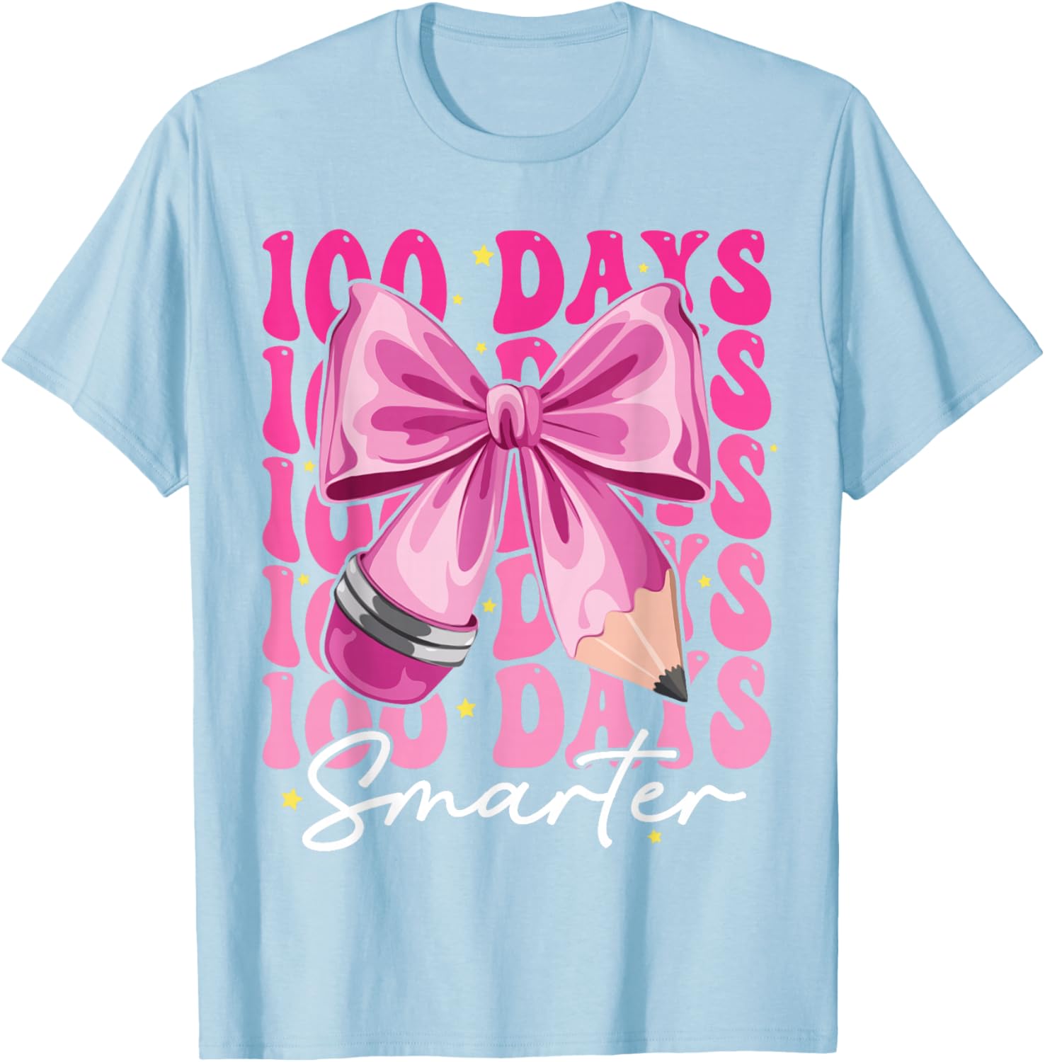 100 Days Smarter Coquette Bow T-Shirt for Girls - Perfect for School Celebrations - 11