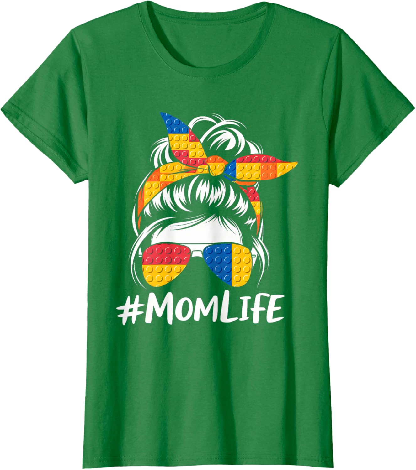 Messy Bun Mom Life T-Shirt for Master Builders - Perfect Mothers Day Gift - 8