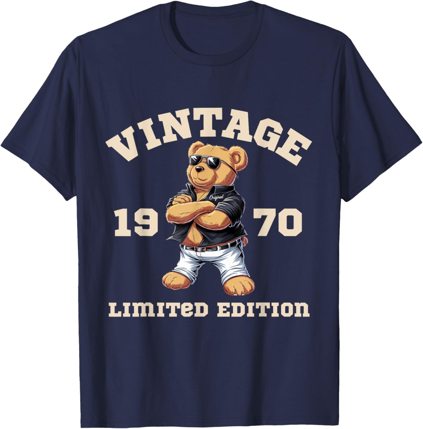 Mens Vintage 55th Birthday Teddy Bear T-Shirt for 1970 Born Lovers - 1