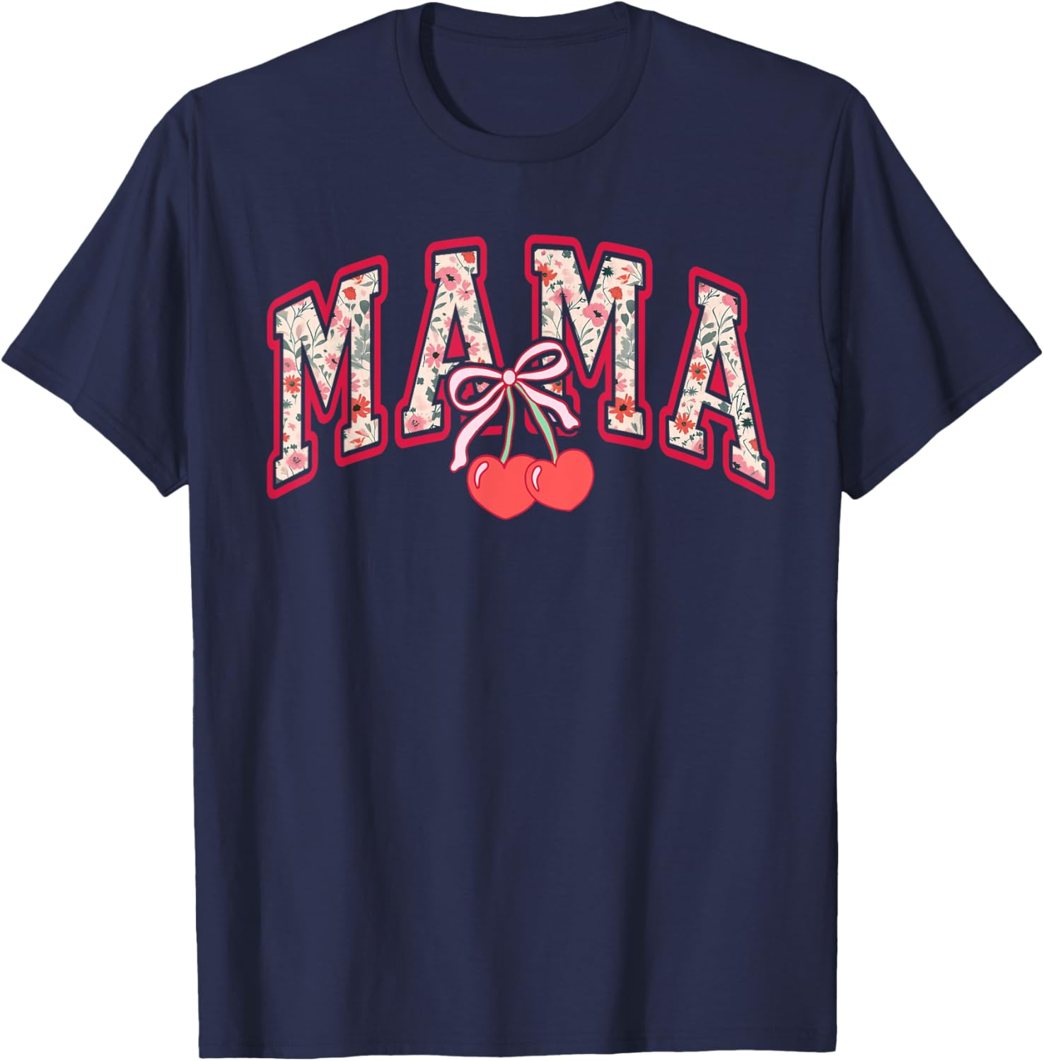 Cute Mama Cherry Bow T-Shirt for Happy Mother's Day Gift for Moms - 3
