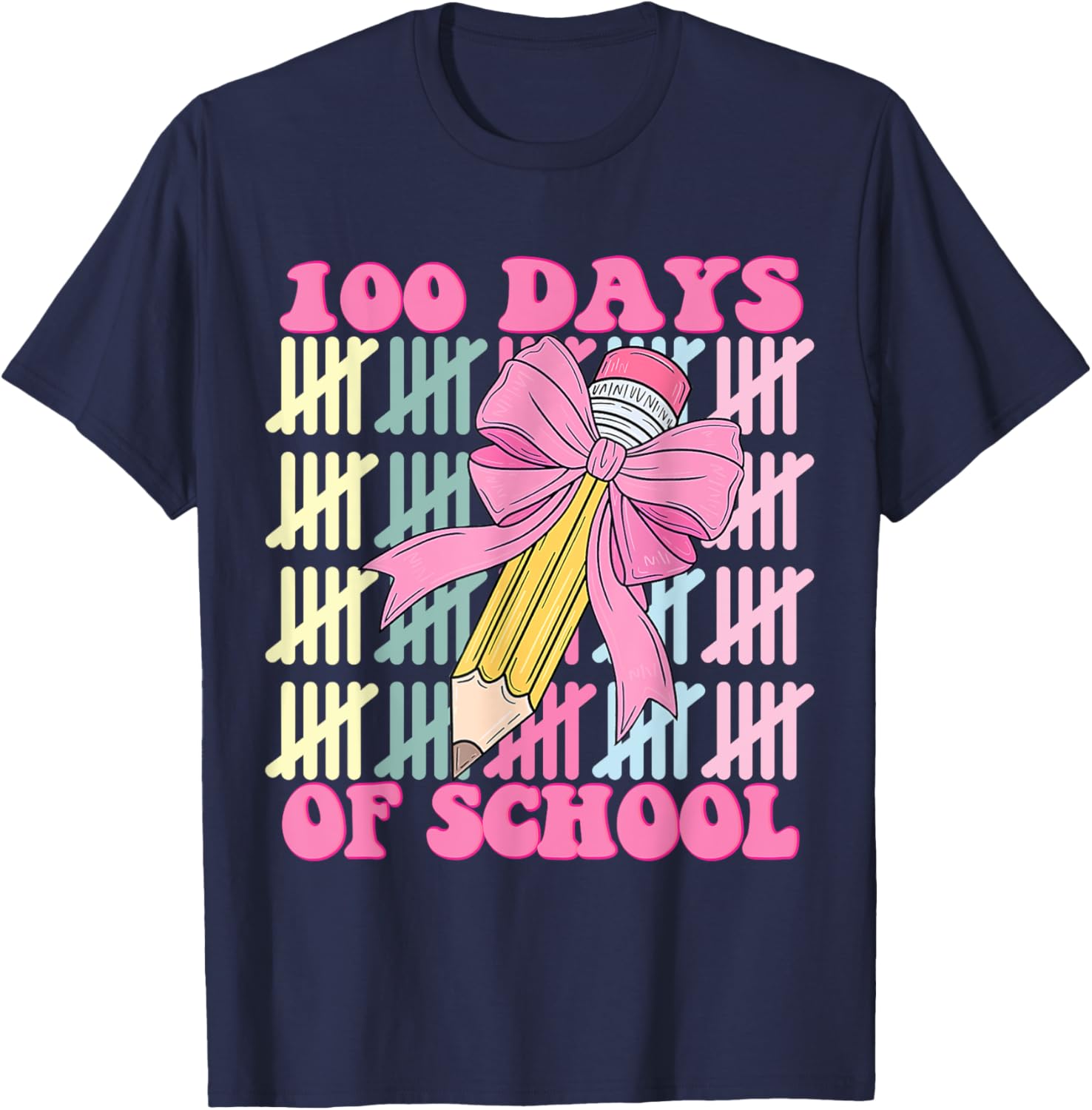 100 Days of School Girls Coquette Bow T-Shirt for Celebrating School Milestones - 11