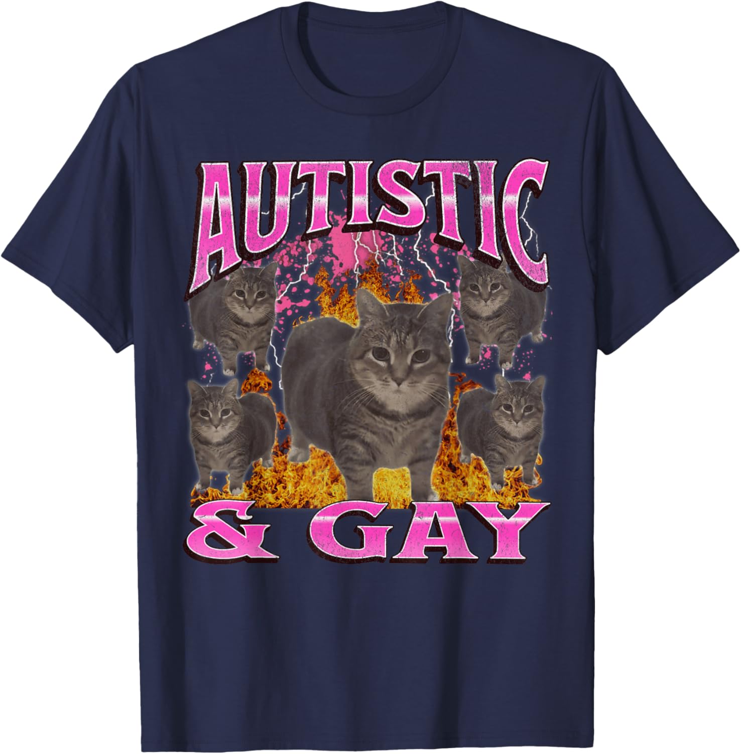 Funny Cat Meme T-Shirt for Autistic and Gay Pride Fans - Unisex Apparel - 14