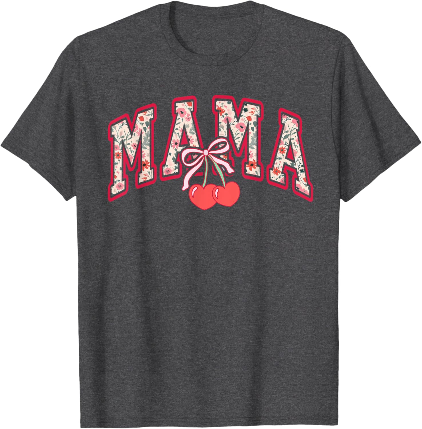 Cute Mama Cherry Bow T-Shirt for Happy Mother's Day Gift for Moms - 16