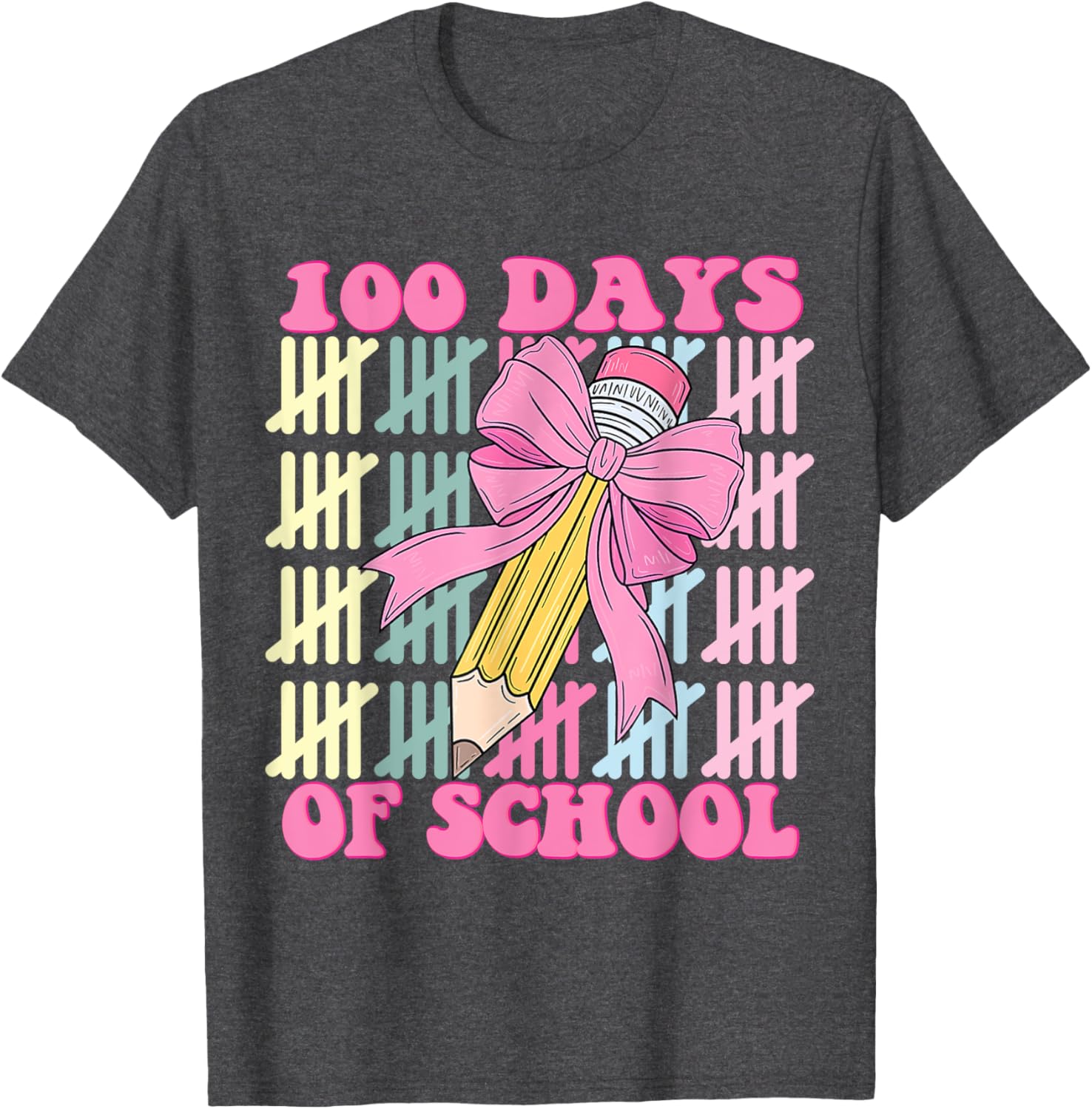 100 Days of School Girls Coquette Bow T-Shirt for Celebrating School Milestones - 16