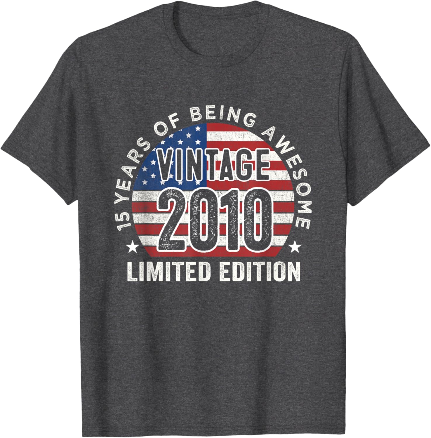 Vintage 2010 USA Flag T-Shirt for 15th Birthday Gifts for Men - 4