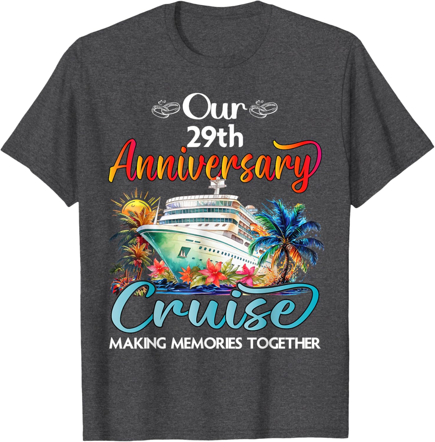 29th Anniversary Cruise T-Shirt for Couples Perfect Gift for Him and Her - 1