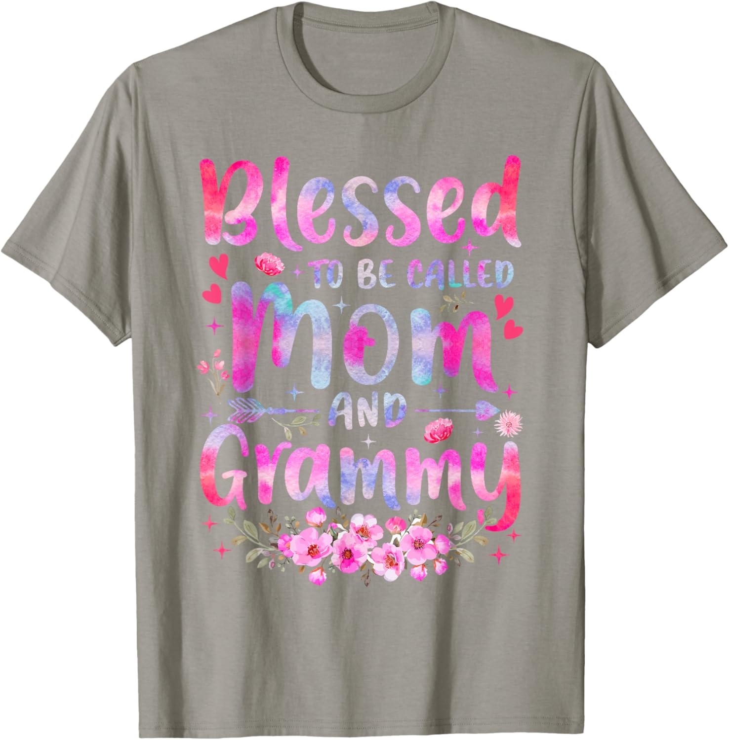 Blessed to Be Called Mom and Grammy Flowers T-Shirt for Mother's Day - 2