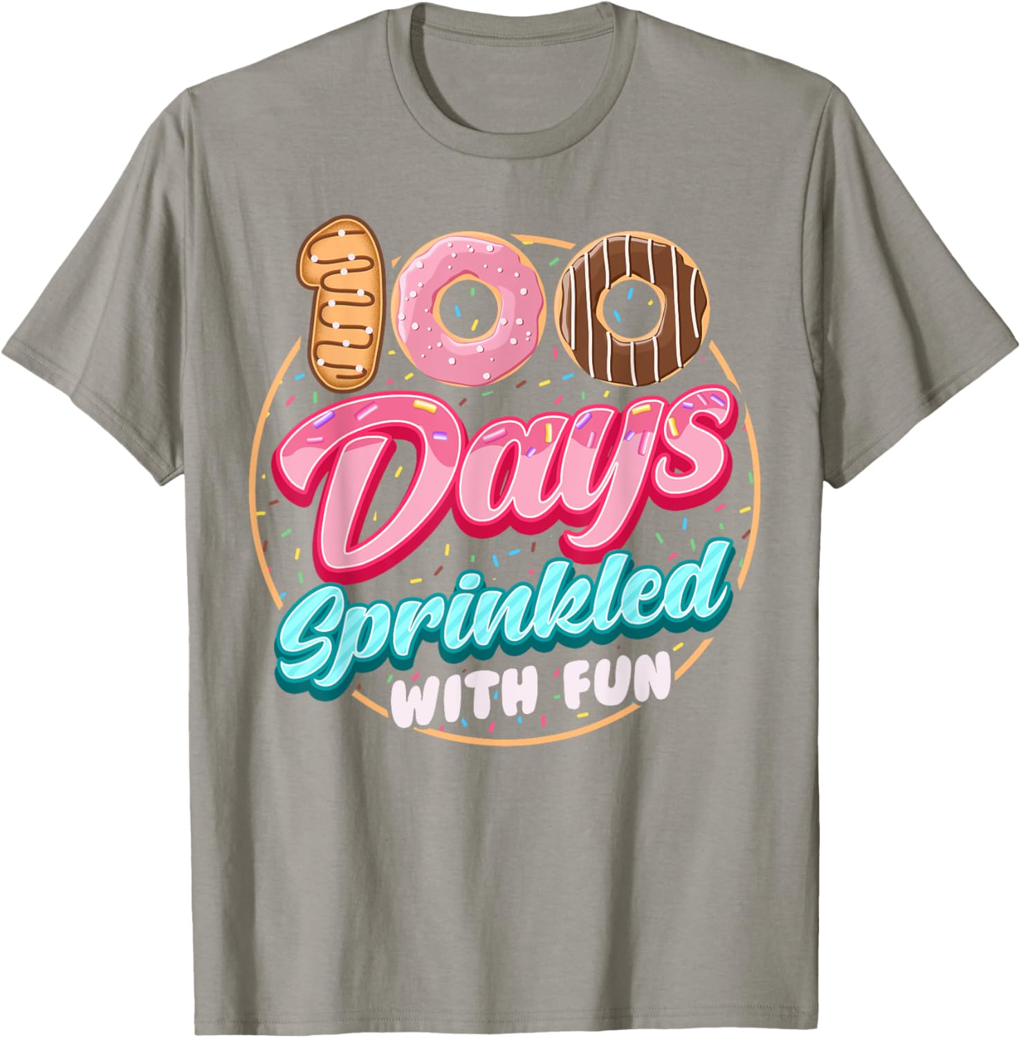 100 Days of Fun Donuts Girls T-Shirt for 100th Day of School Celebration - 19