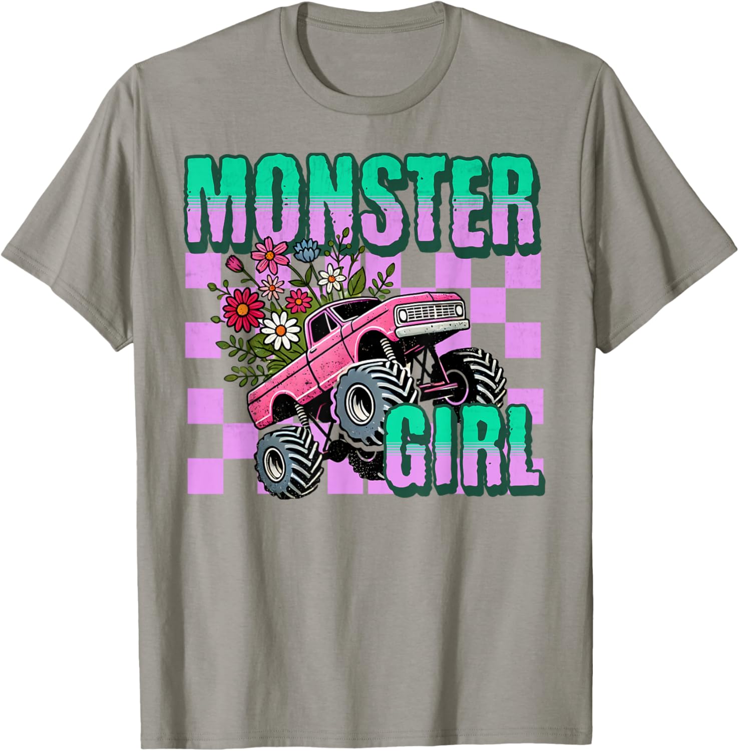 Vintage Monster Truck Girl T-Shirt for Retro Women Truck Lovers - 1