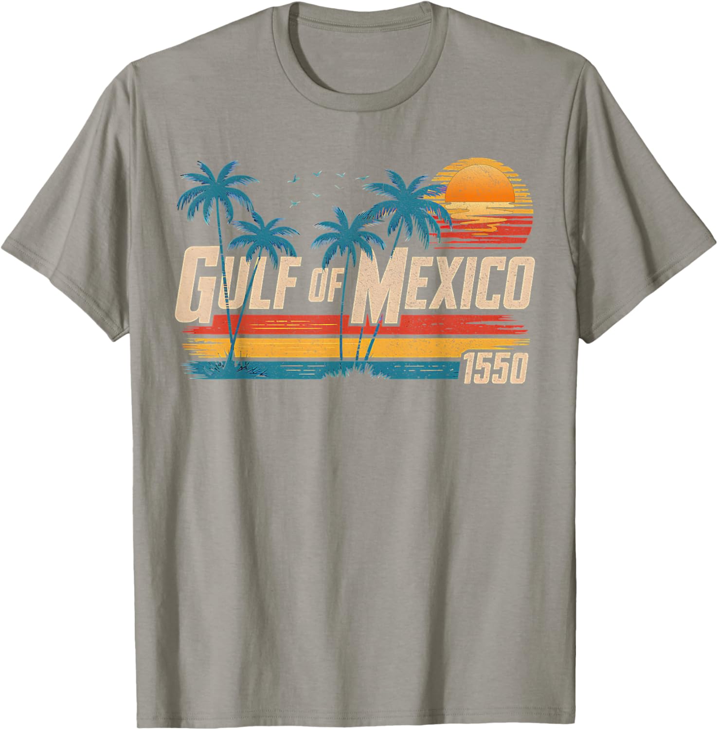 Vintage Gulf of Mexico Est 1550 Retro Beach T-Shirt for Summer Fun - 1