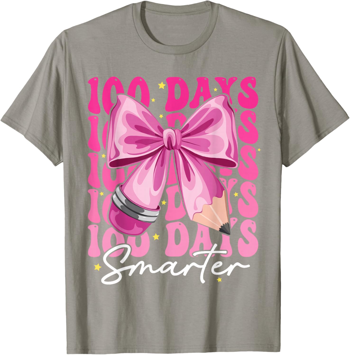 100 Days Smarter Coquette Bow T-Shirt for Girls - Perfect for School Celebrations - 16