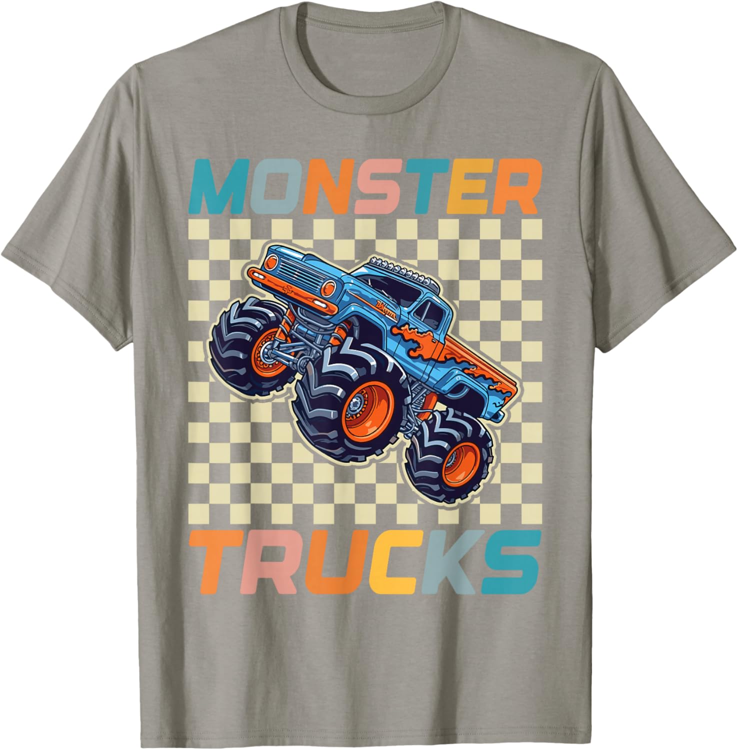 Cute Monster Truck T-Shirt for Toddlers and Kids Retro Vintage Style - 1