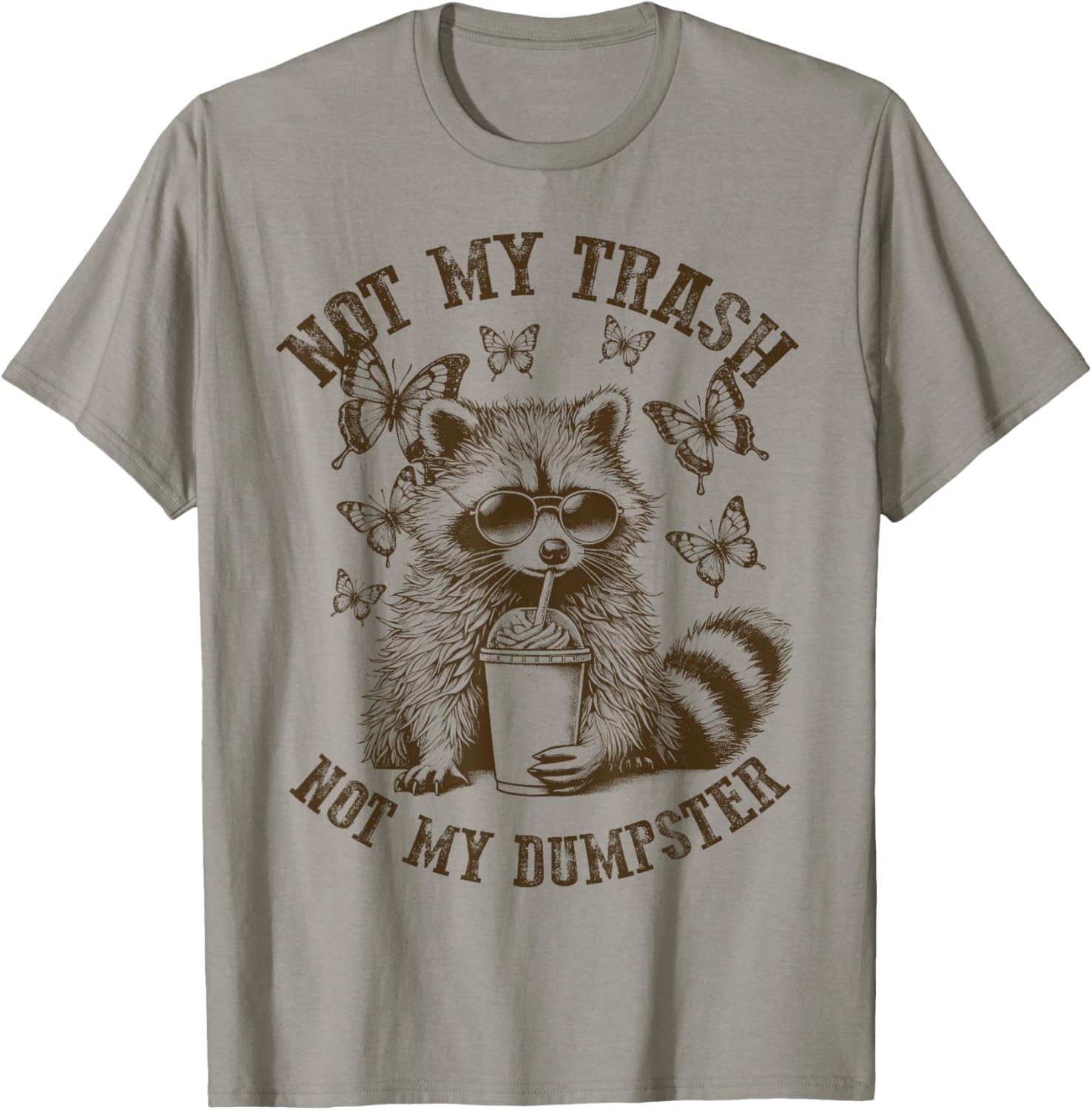 Funny Raccoon Meme T-Shirt Not My Trash Sarcastic Sayings for Animal Lovers - 3
