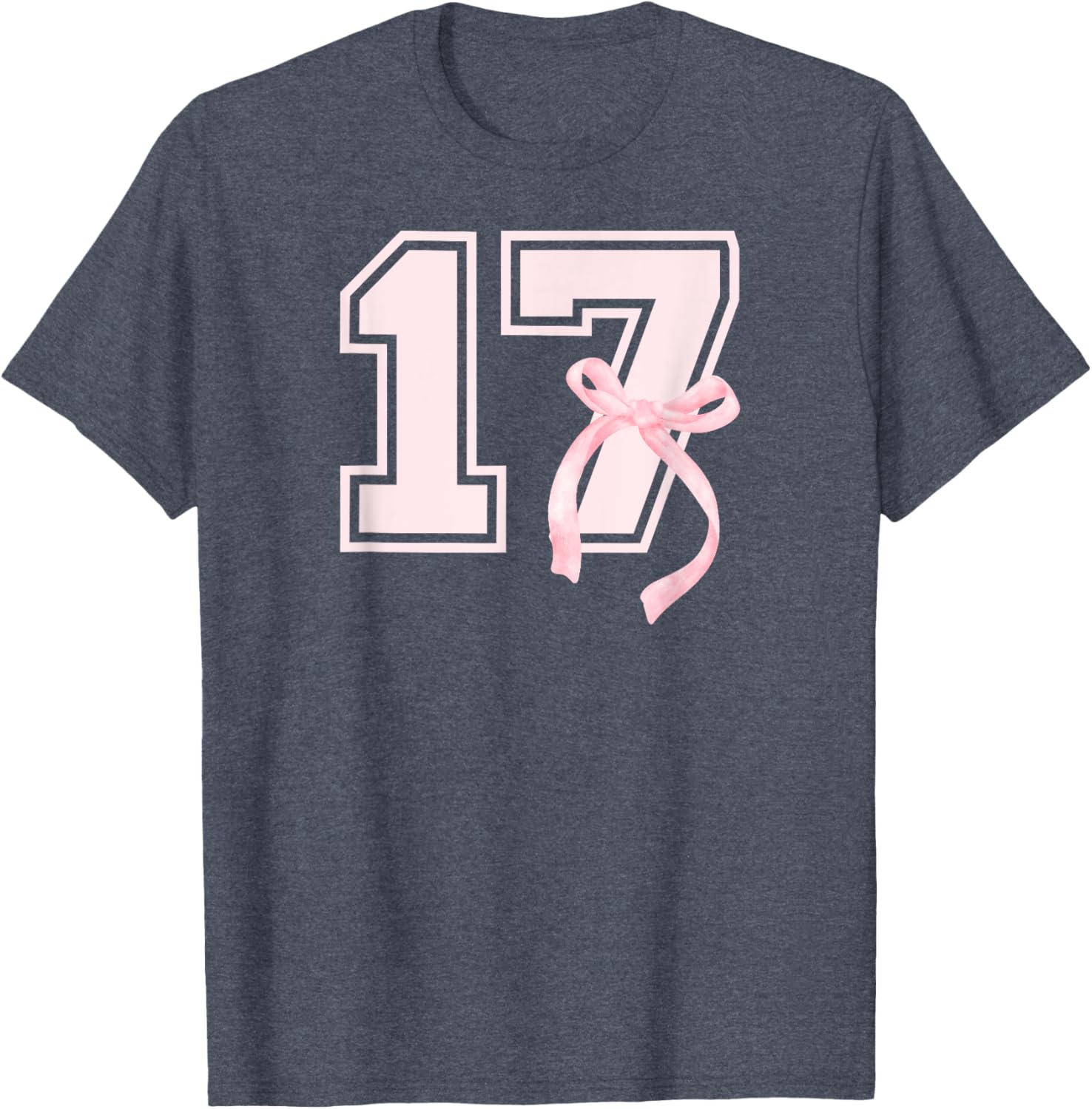 17th Birthday Bow T-Shirt for Stylish Seventeen Year Old Girls - 1