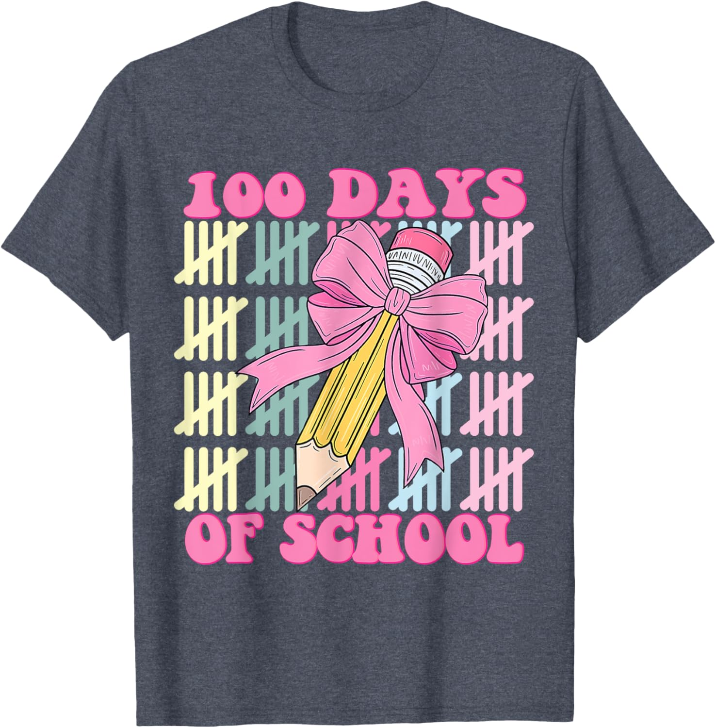 100 Days of School Girls Coquette Bow T-Shirt for Celebrating School Milestones - 2
