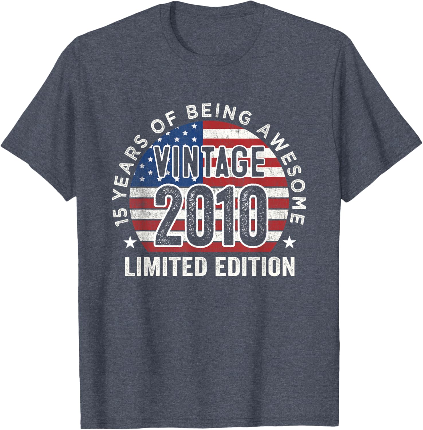 Vintage 2010 USA Flag T-Shirt for 15th Birthday Gifts for Men - 5