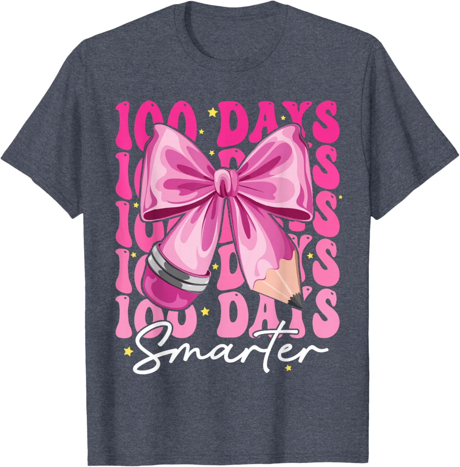 100 Days Smarter Coquette Bow T-Shirt for Girls - Perfect for School Celebrations - 5