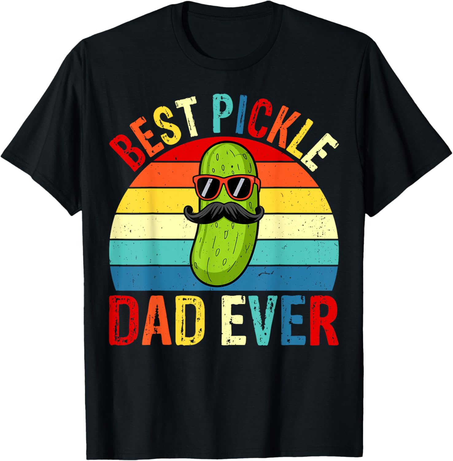 Best Pickle Dad Ever Retro T-Shirt for Fathers Day Gift for Dad - 1