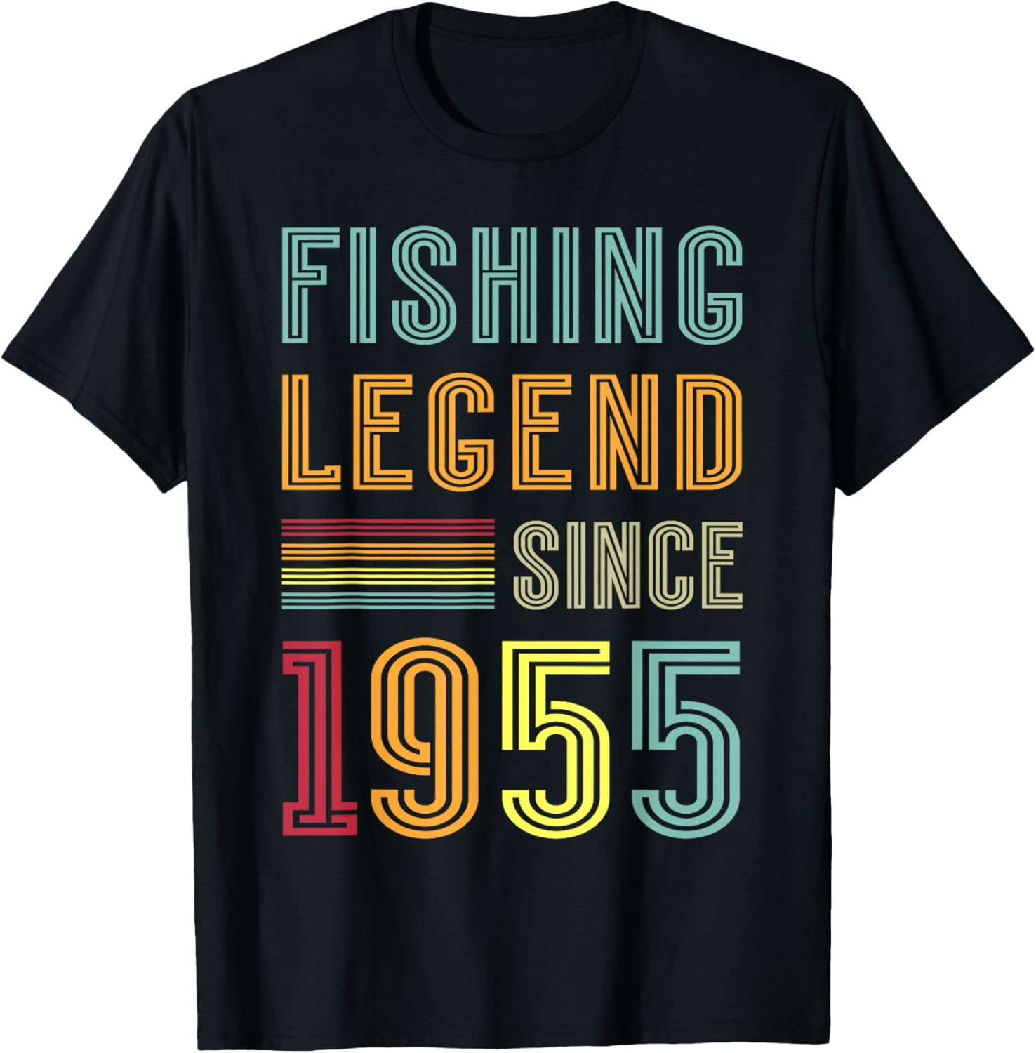 Retro Vintage 1955 Fisherman 70th Birthday T-Shirt for Fishing Lovers - 1