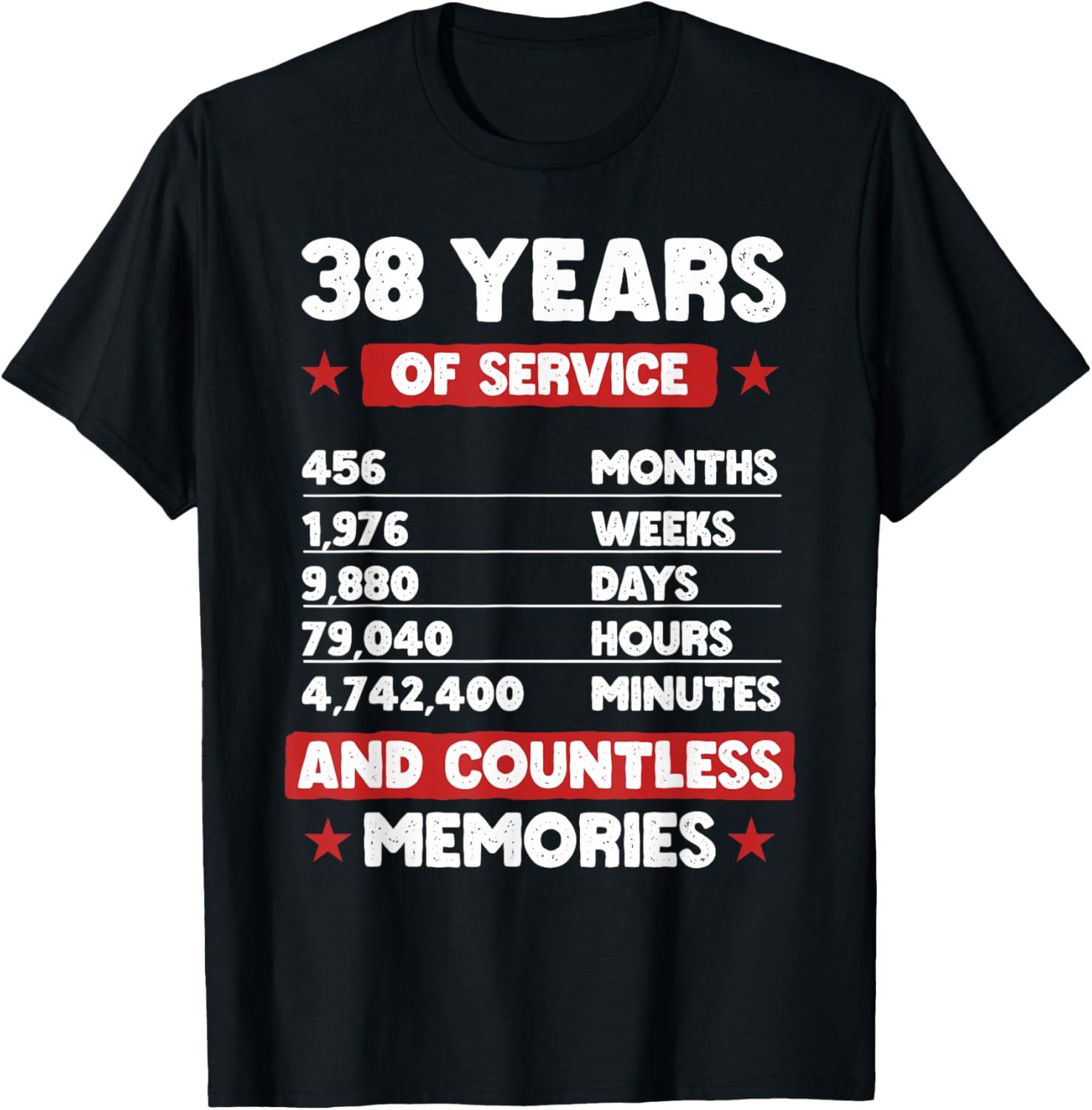 38 Years of Service Retirement T-Shirt for Men and Women Gift Idea - 2
