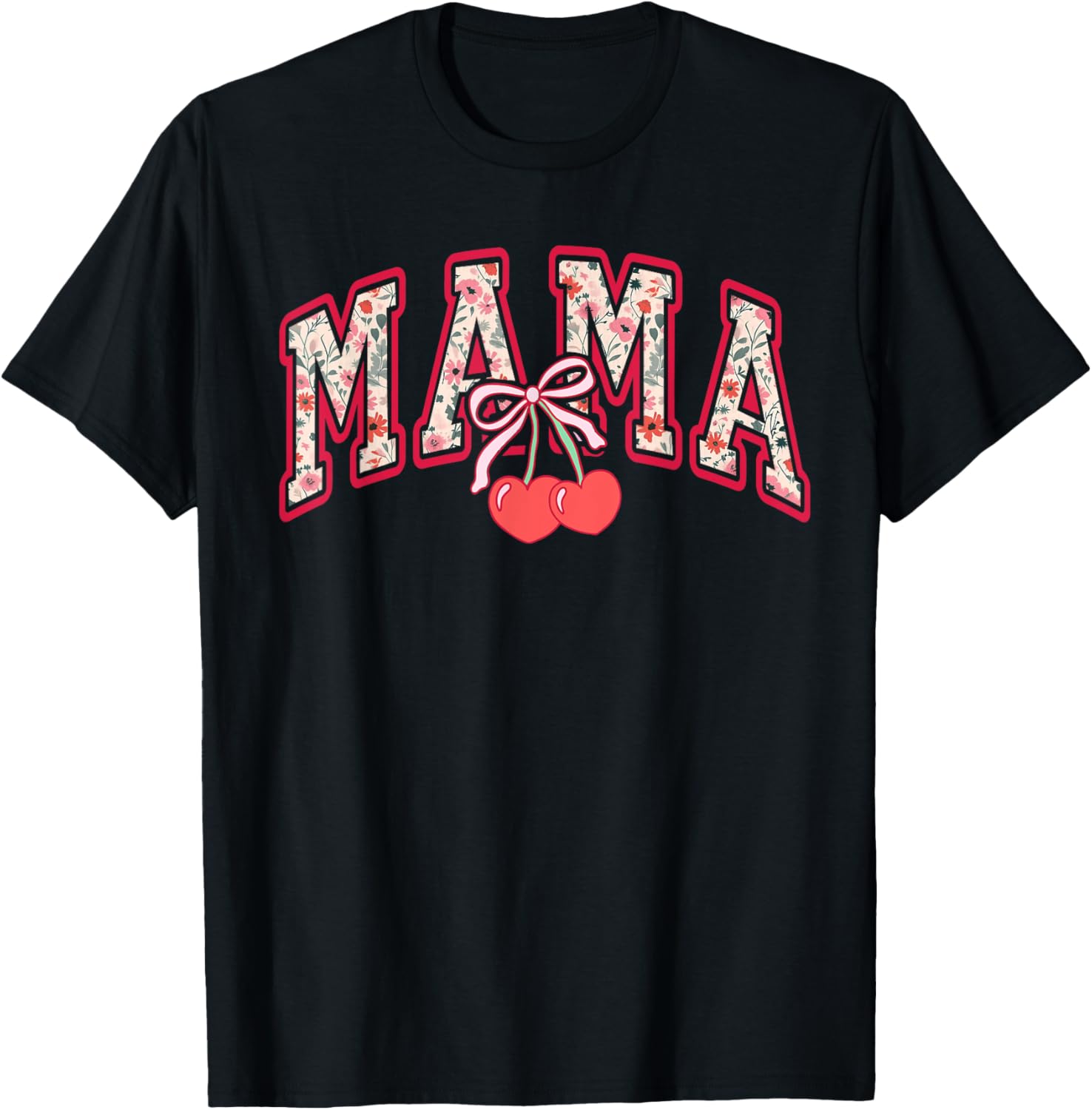 Cute Mama Cherry Bow T-Shirt for Happy Mother's Day Gift for Moms - 6