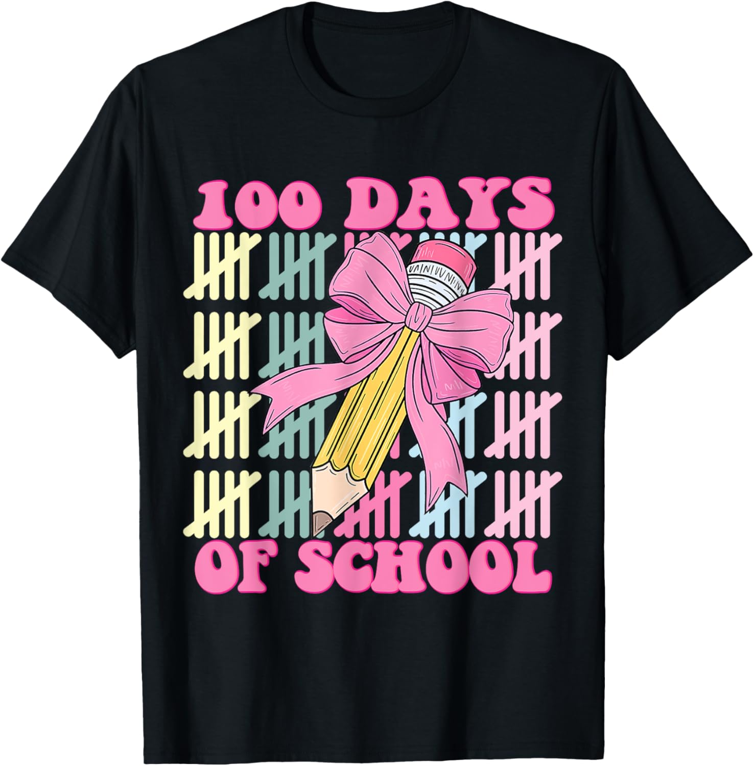 100 Days of School Girls Coquette Bow T-Shirt for Celebrating School Milestones - 27
