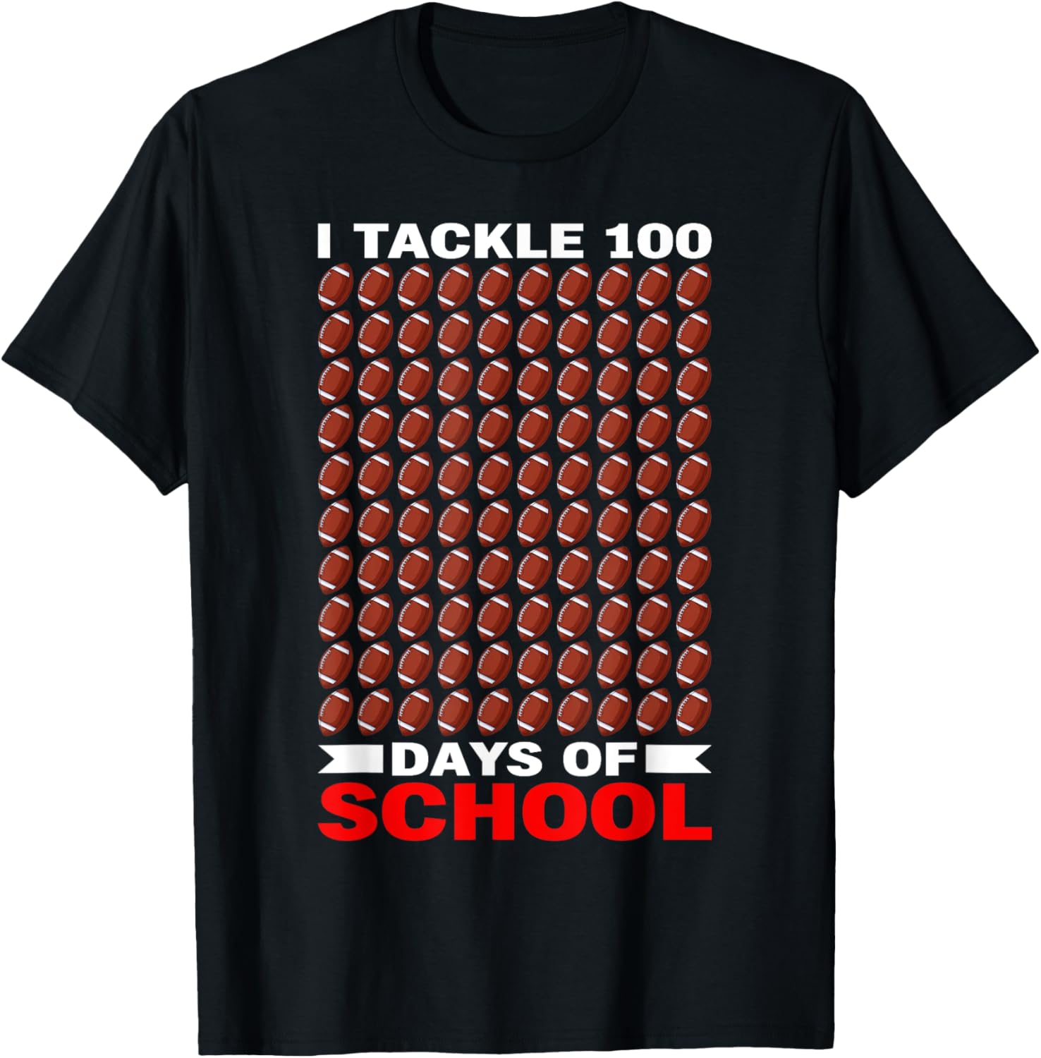 100 Days Smarter Football T-Shirt for Boys - Fun School Celebration Wear - 1